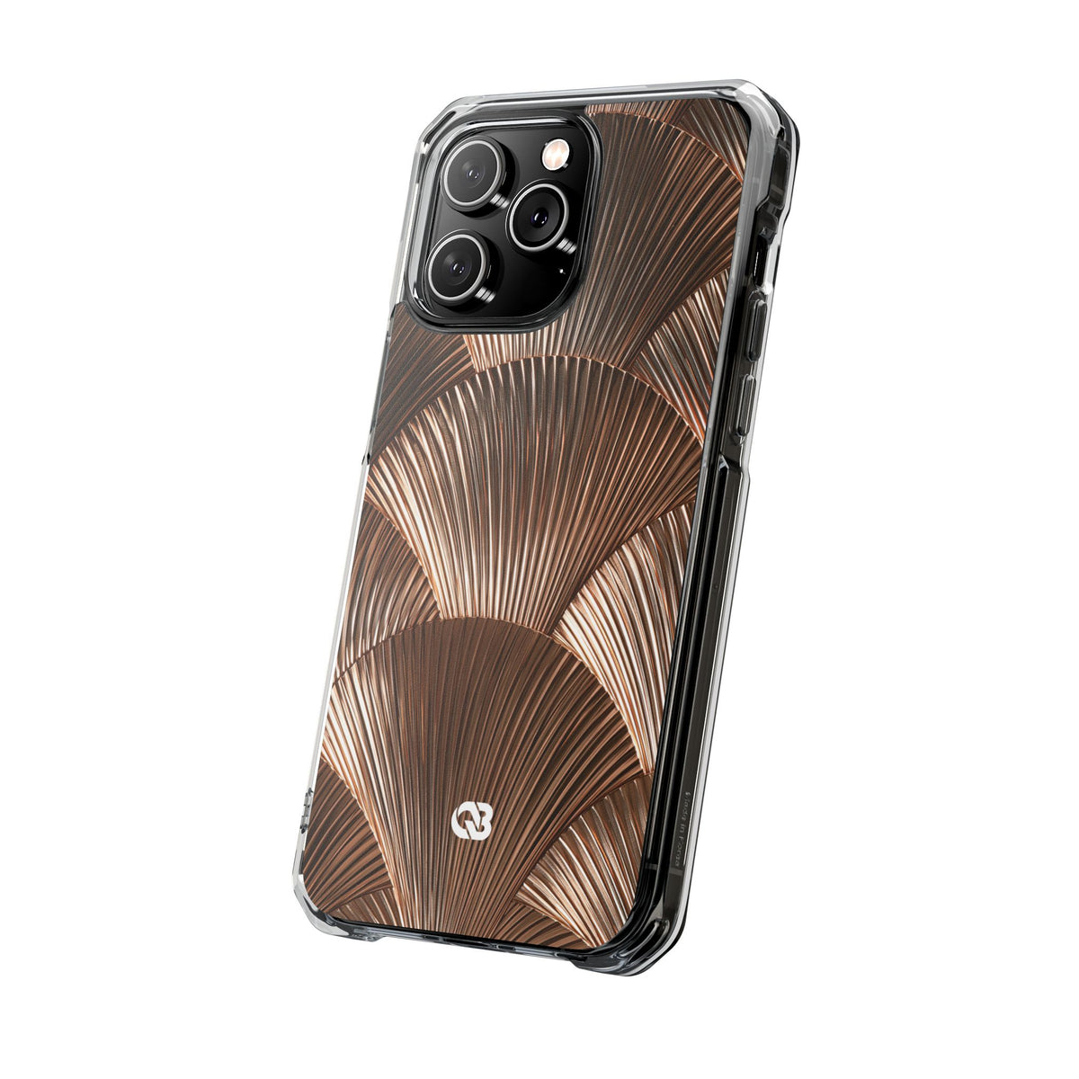 Rose Gilded Fan · Clear Impact Magnetic Phone Case for iPhone · Gold