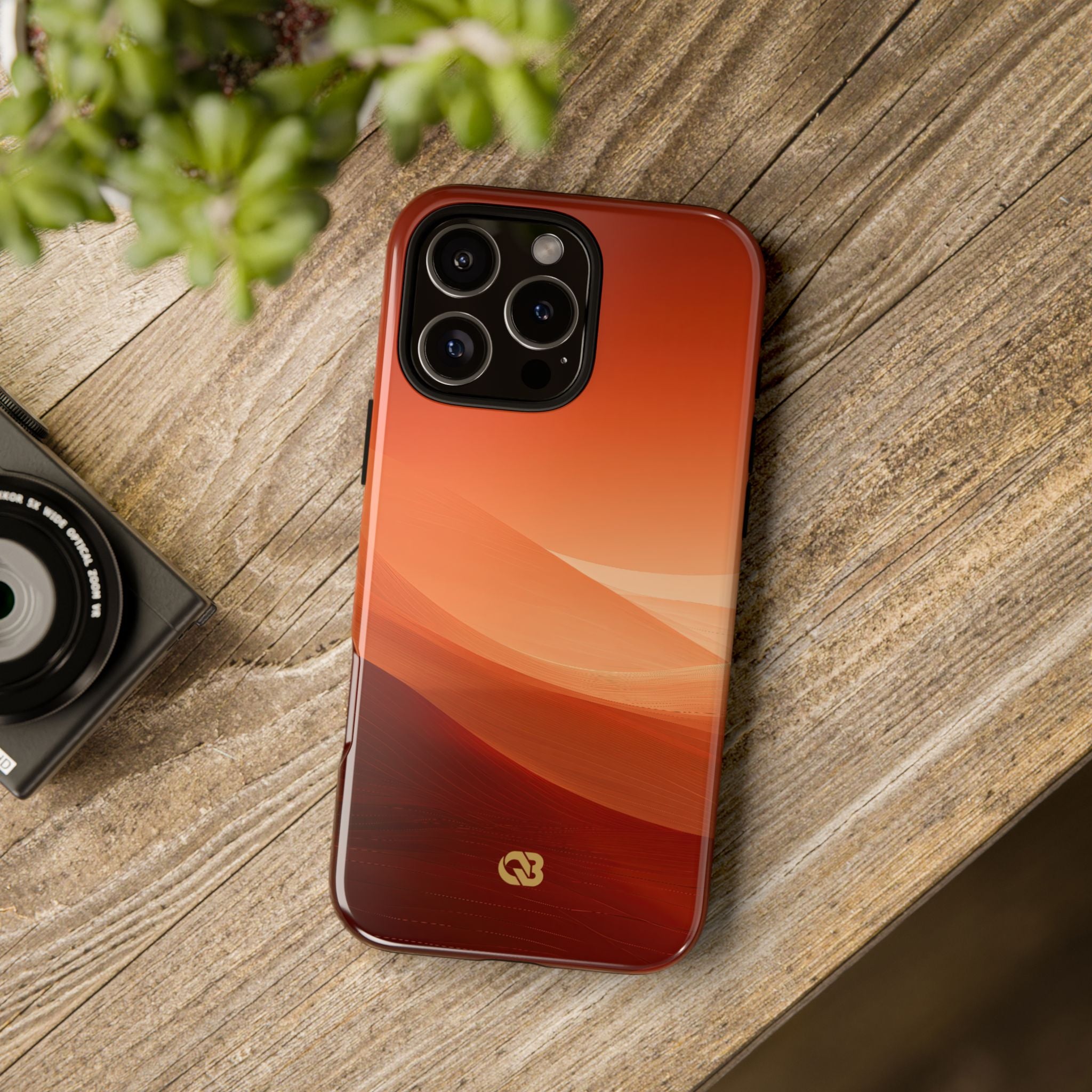 Orange Tough Phone Case for iPhone - Crimson Dune Gradient