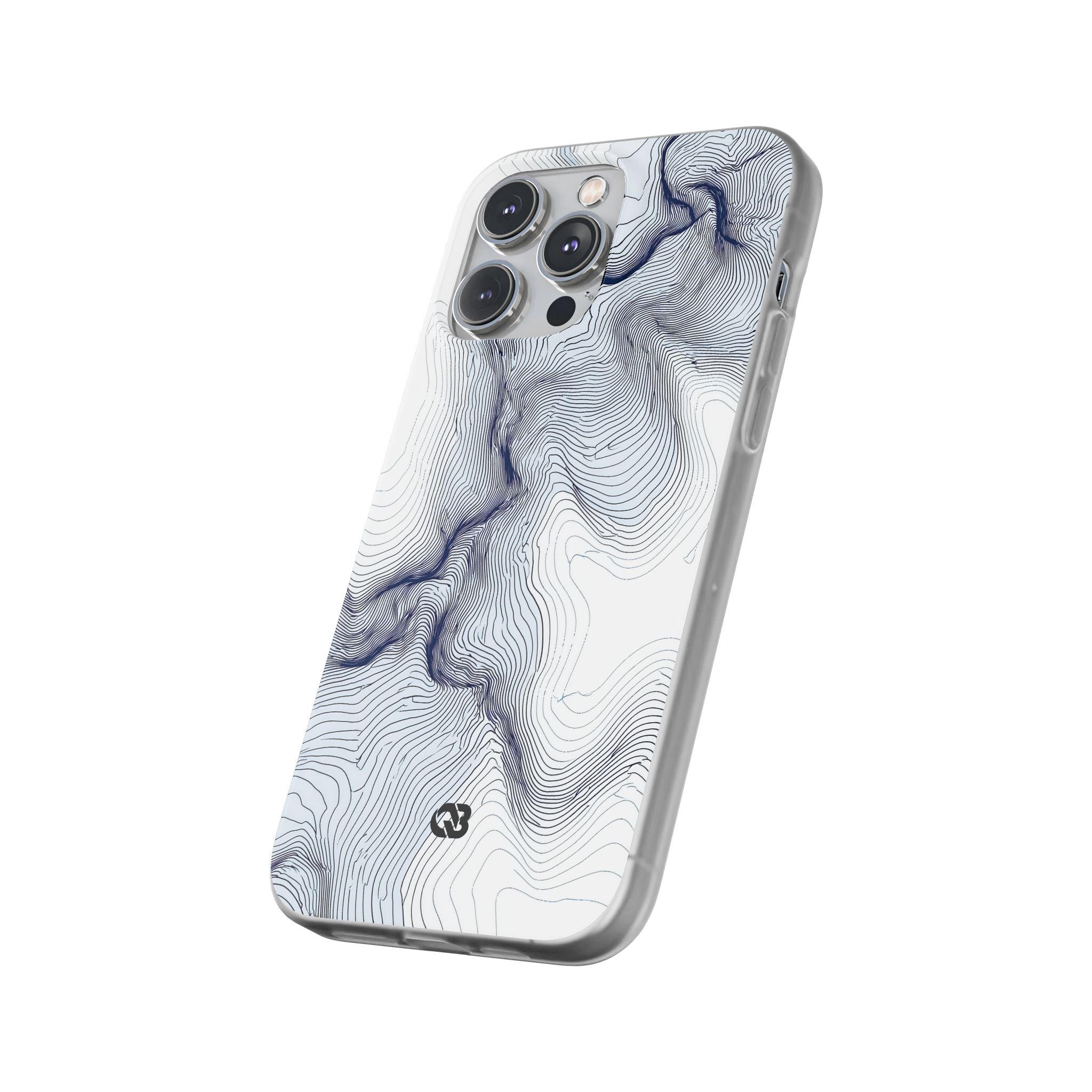 White Lite Phone Case for iPhone - Nordic Ridge Topo