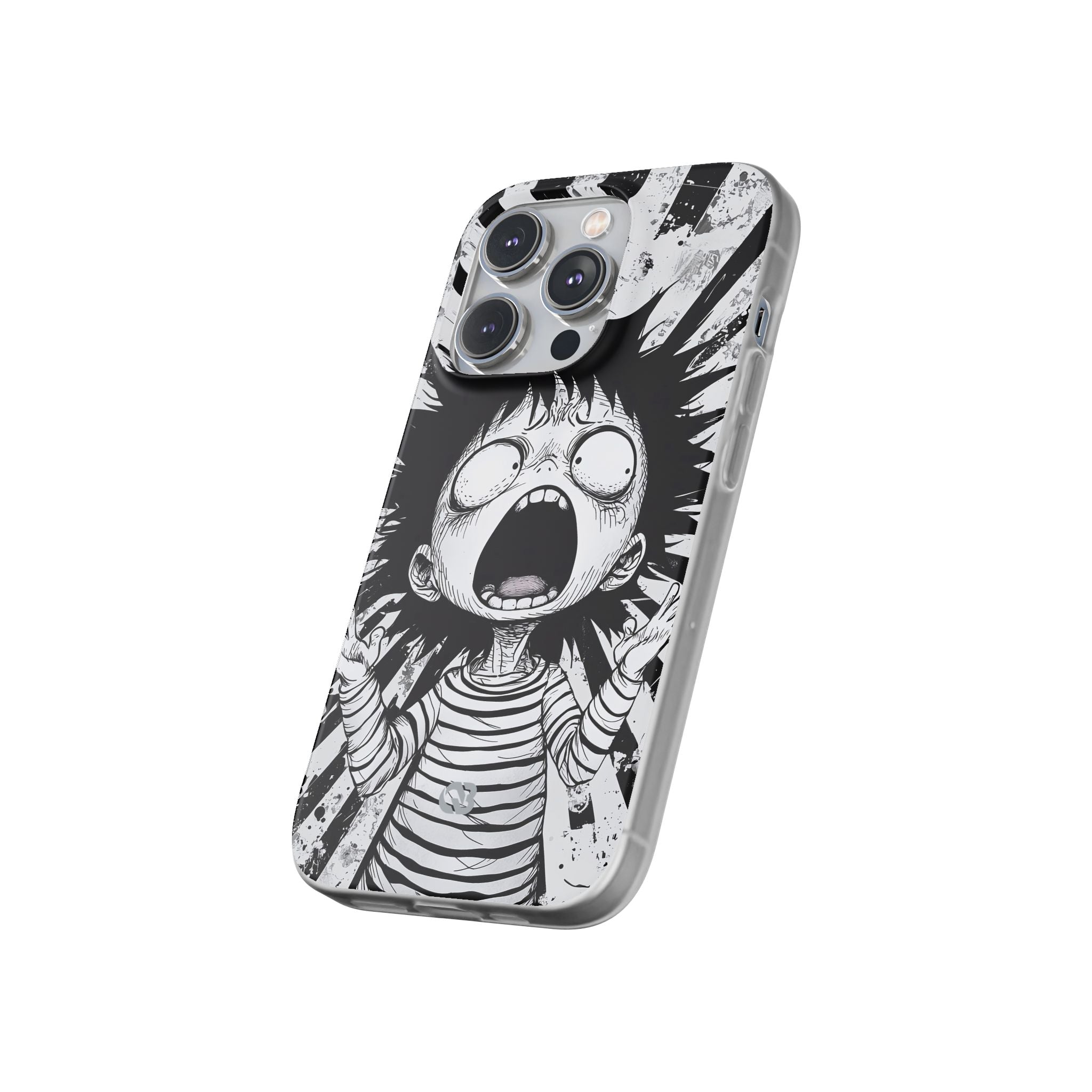 Chaotic Monochrome Scream · Soft Case na iPhone