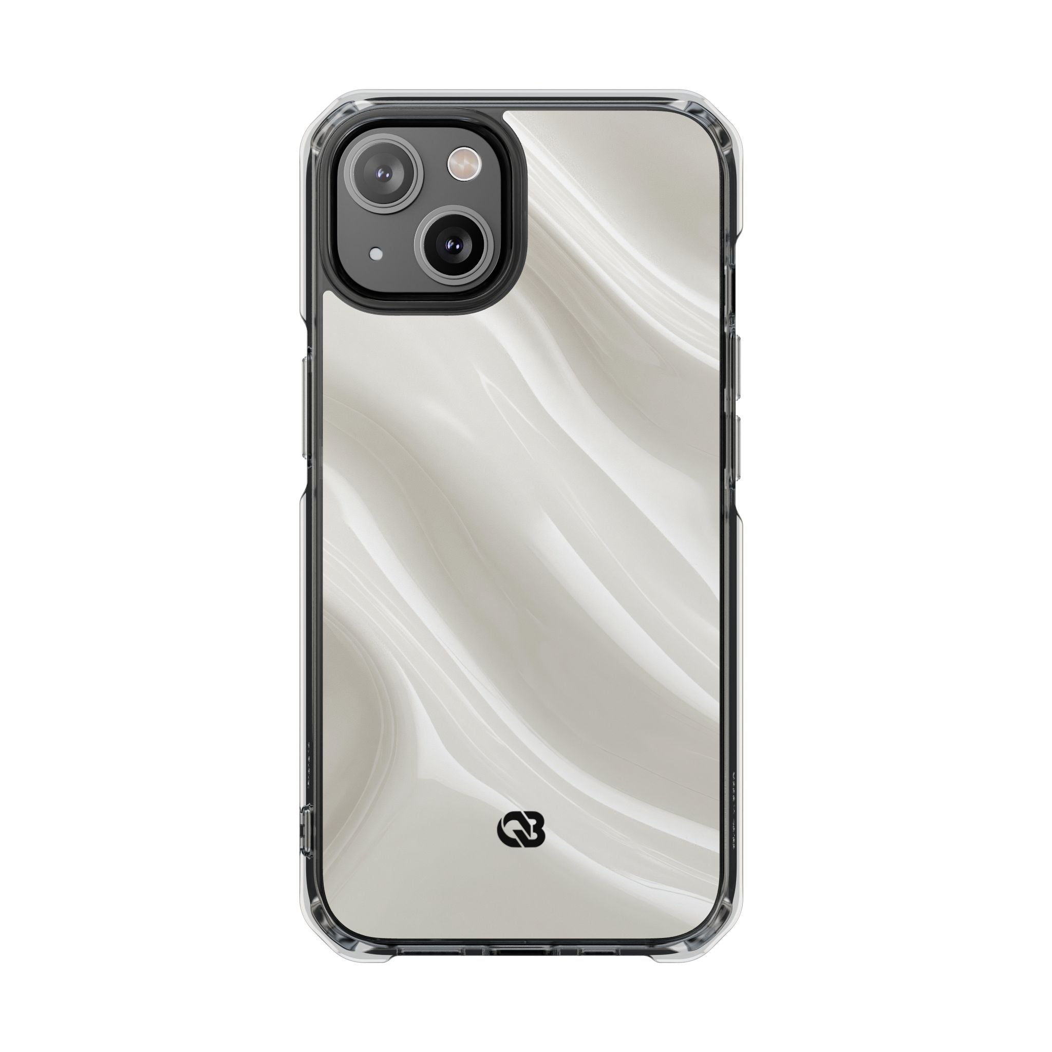 White Impact MagSafe Phone Case for iPhone - Polished Ivory Wave
