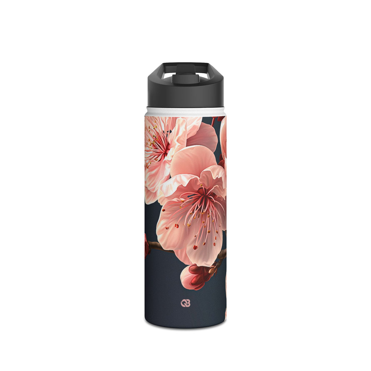 Midnight Sakura Bloom · Insulated Water Bottle · Pink