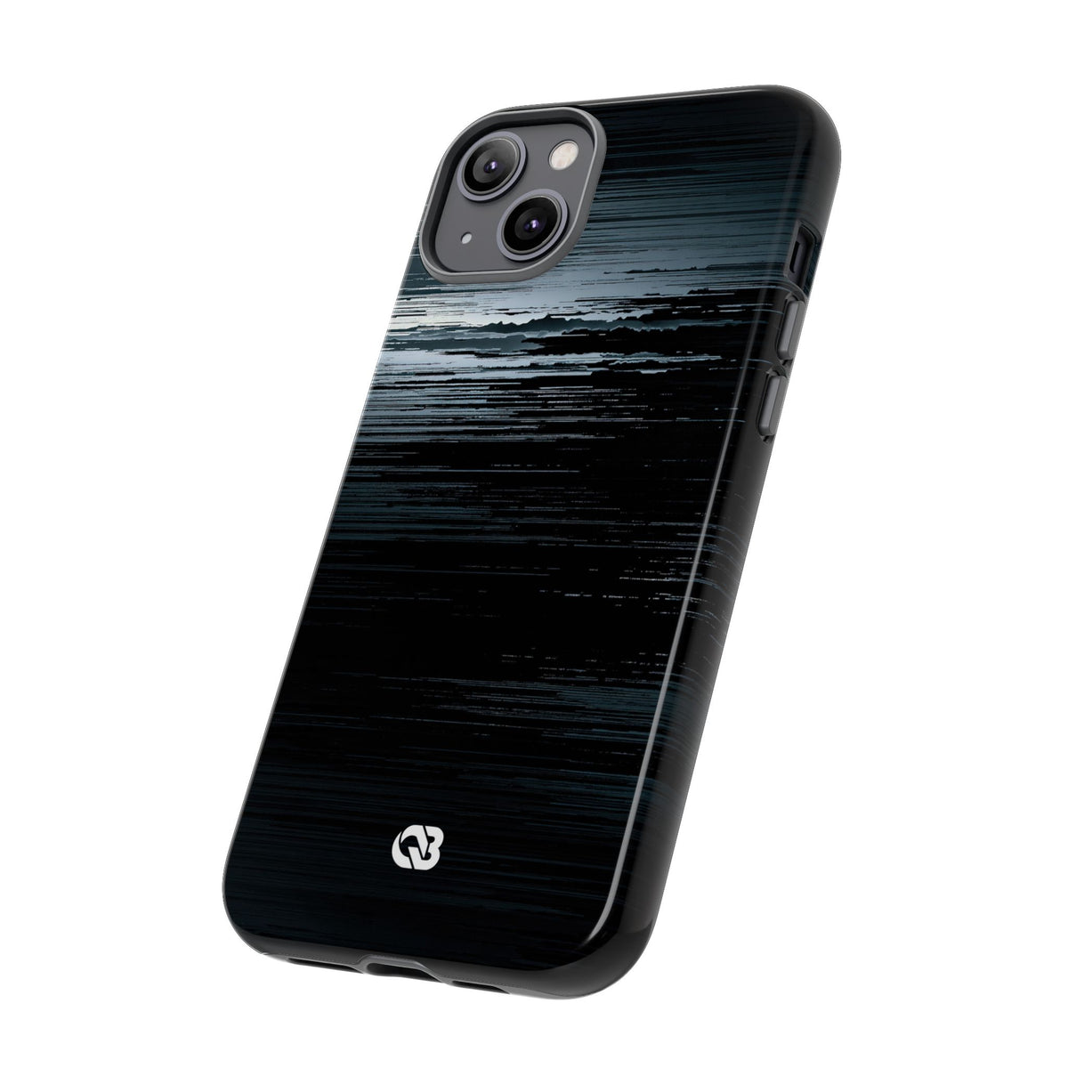 Black Tough Phone Case for iPhone - Frozen Signal Glitch