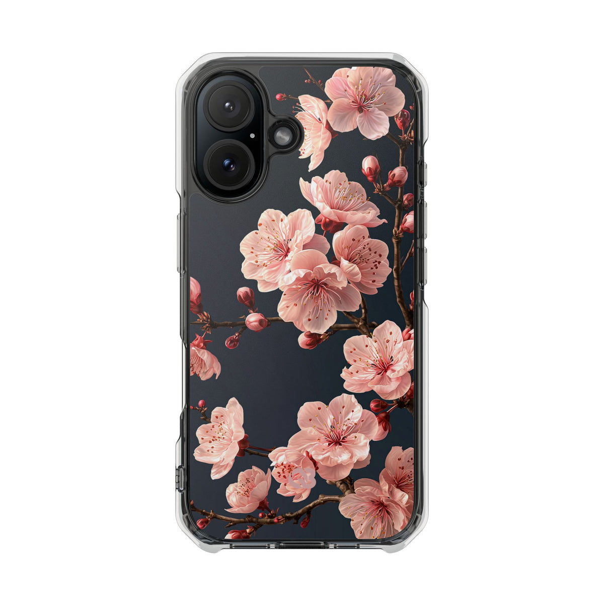 Midnight Sakura Bloom · Clear Impact Magnetic Phone Case for iPhone · Pink