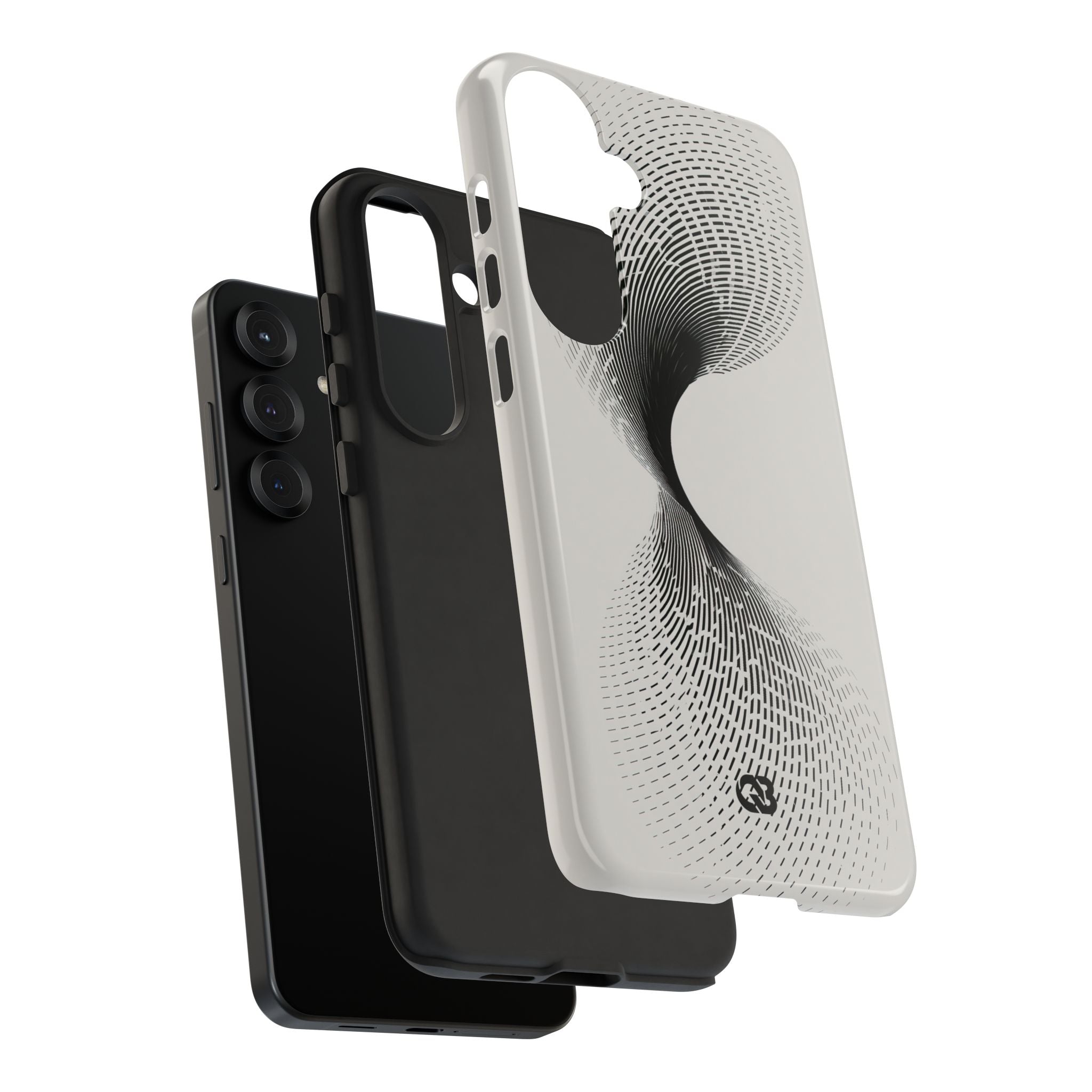 White Tough Phone Case for Samsung - Linear Torsion Grid