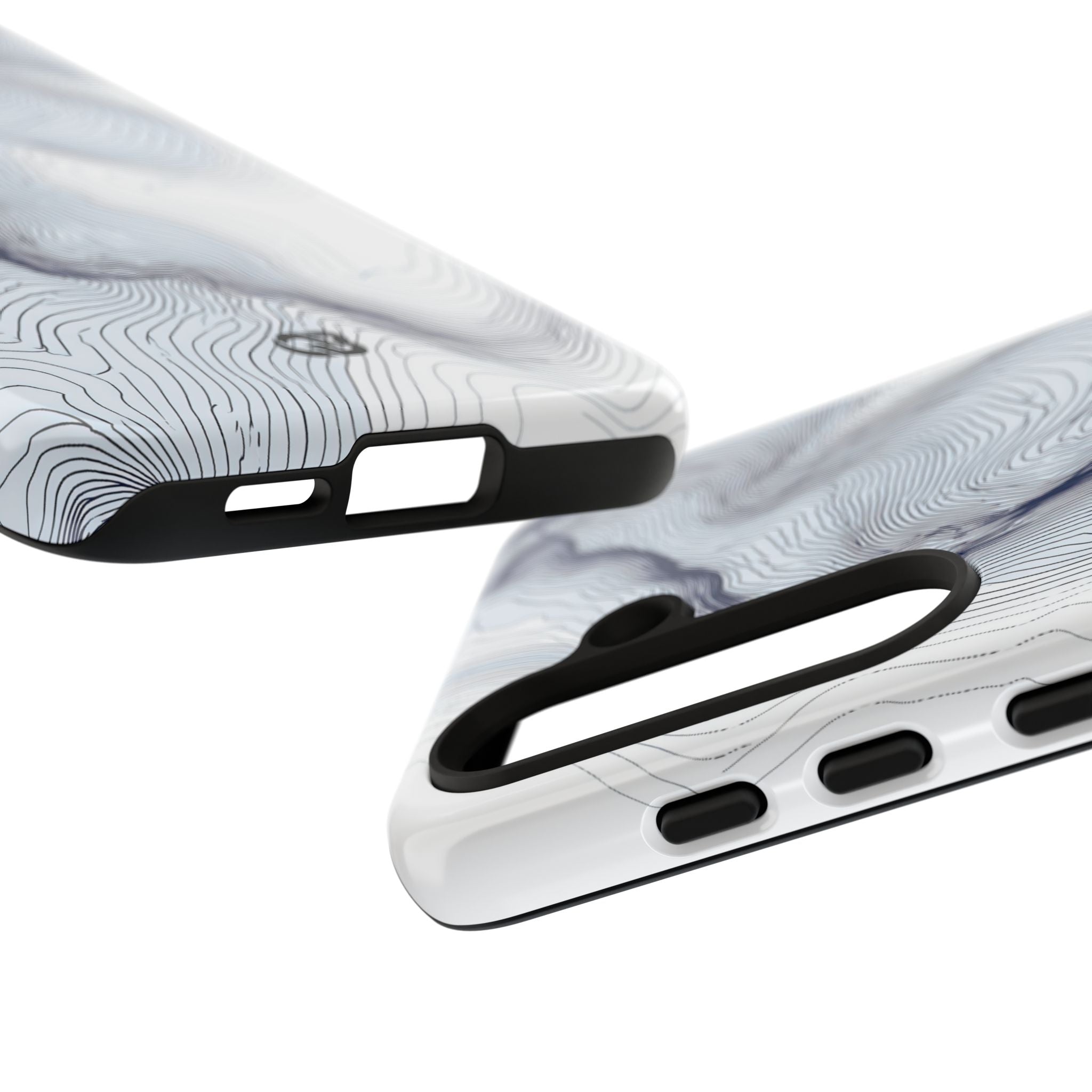 White Tough Phone Case for Samsung - Nordic Ridge Topo