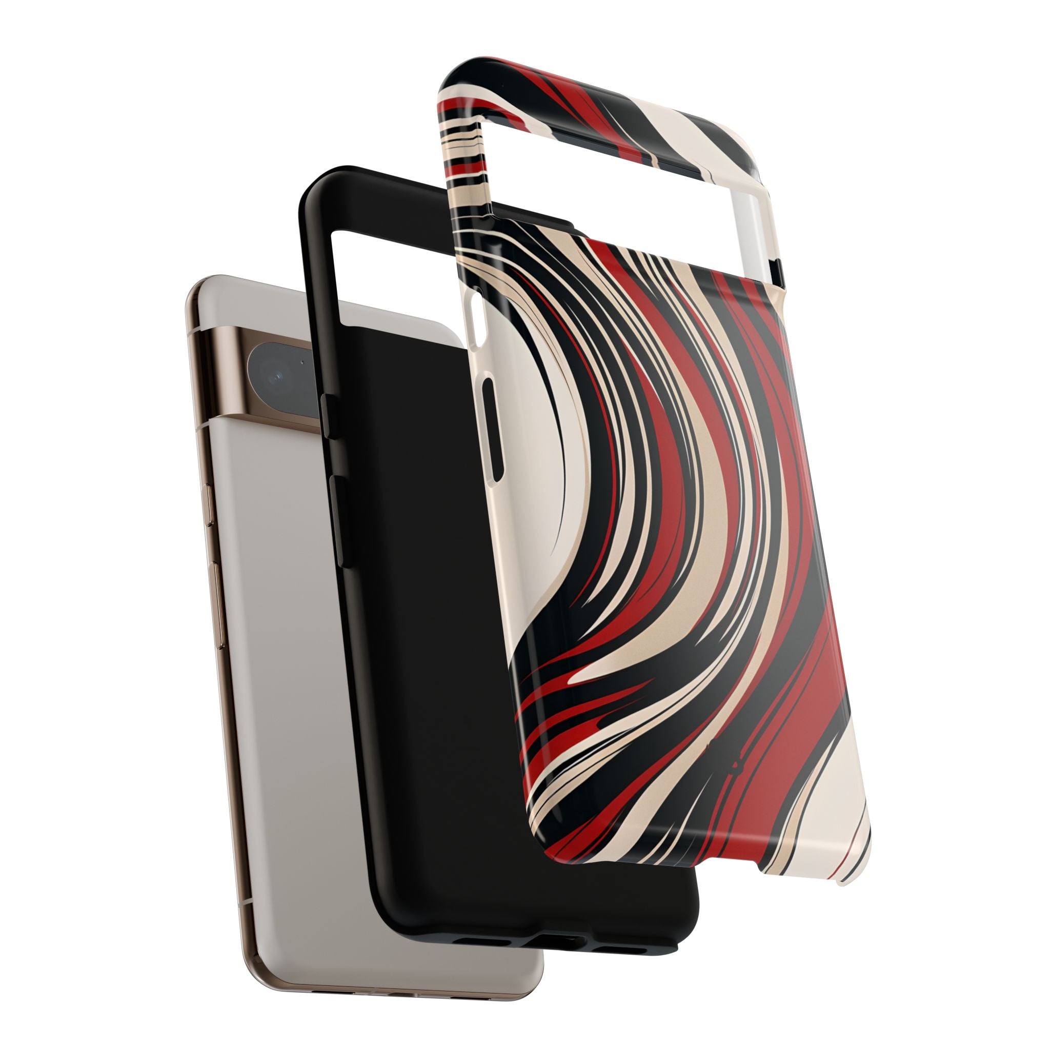 Crimson Flow Waves · Tough Coque de téléphone pour Google Pixel