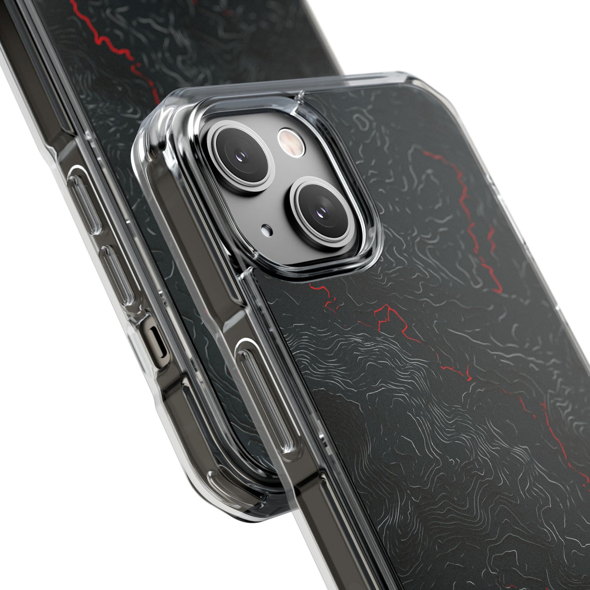 Crimson Rift · Clear Impact Magnetic Phone Case for iPhone · Black
