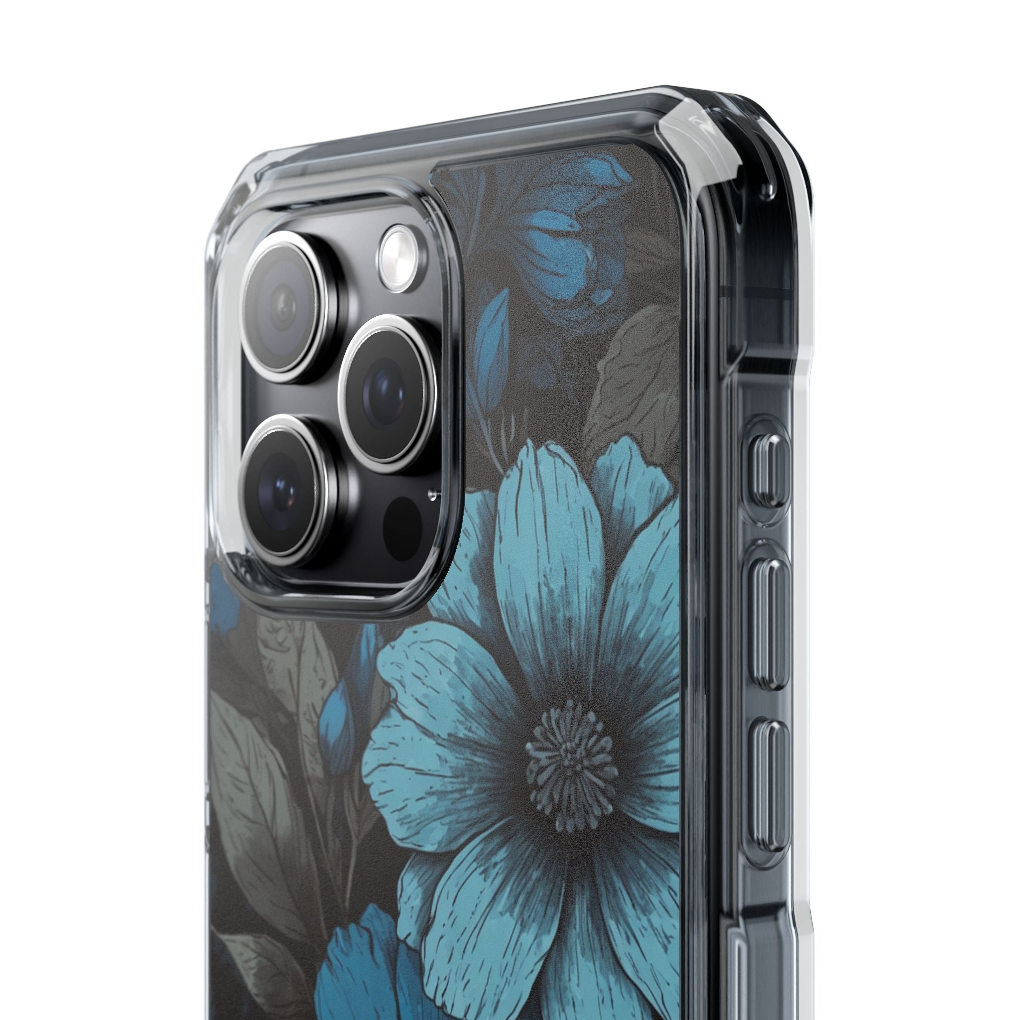 Obsidian Blue Petals · Impact Telefoncover til iPhone · Magsafe