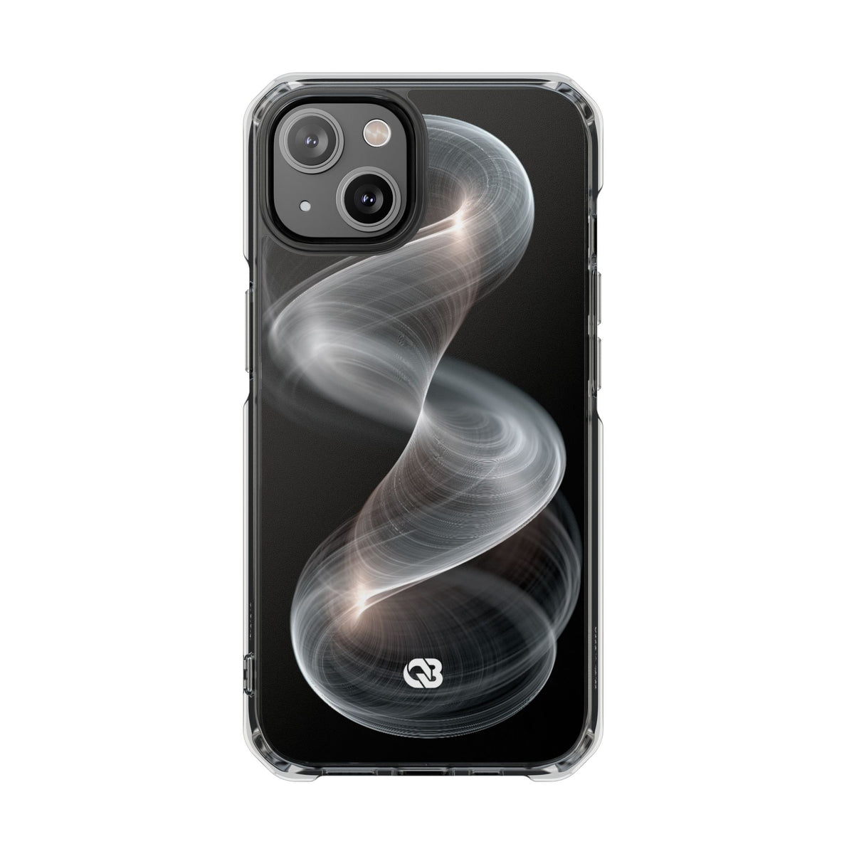Luminous Vortex · Clear Impact Magnetic Phone Case for iPhone · Black