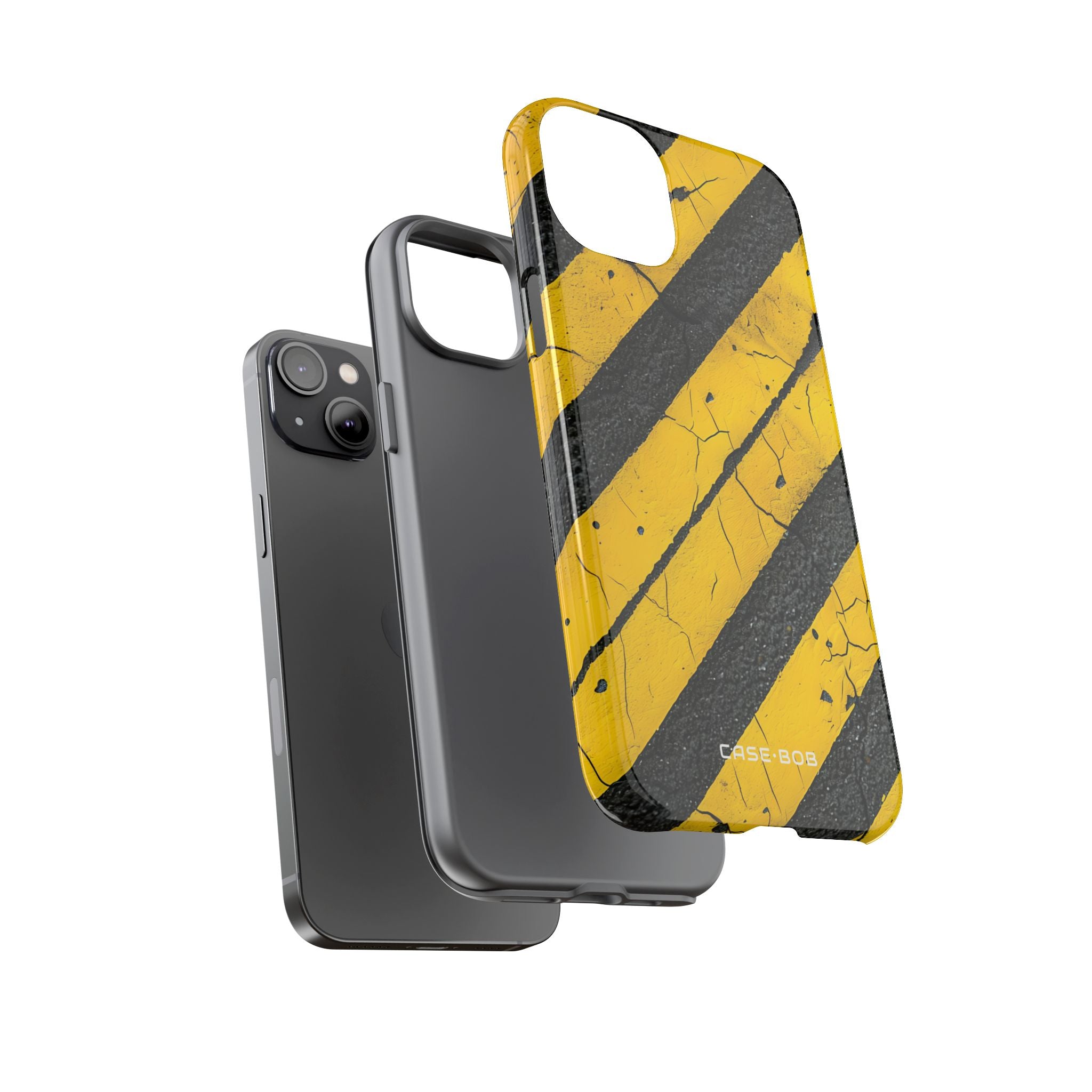 Yellow Stripe Distress iPhone 14 Plus Case - Tough