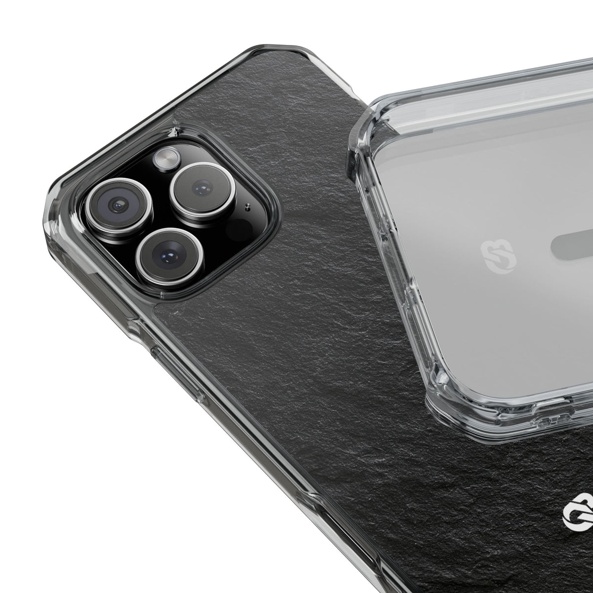 Obsidian Slate · Clear Impact Magnetic Phone Case for iPhone · Black