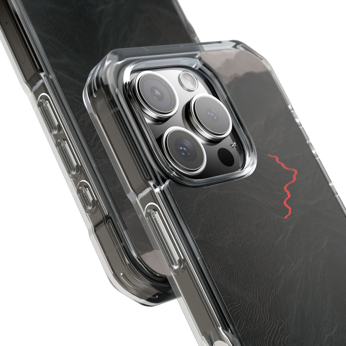 Crimson Ridge Pass · Clear Impact Magnetic Phone Case for iPhone · Black