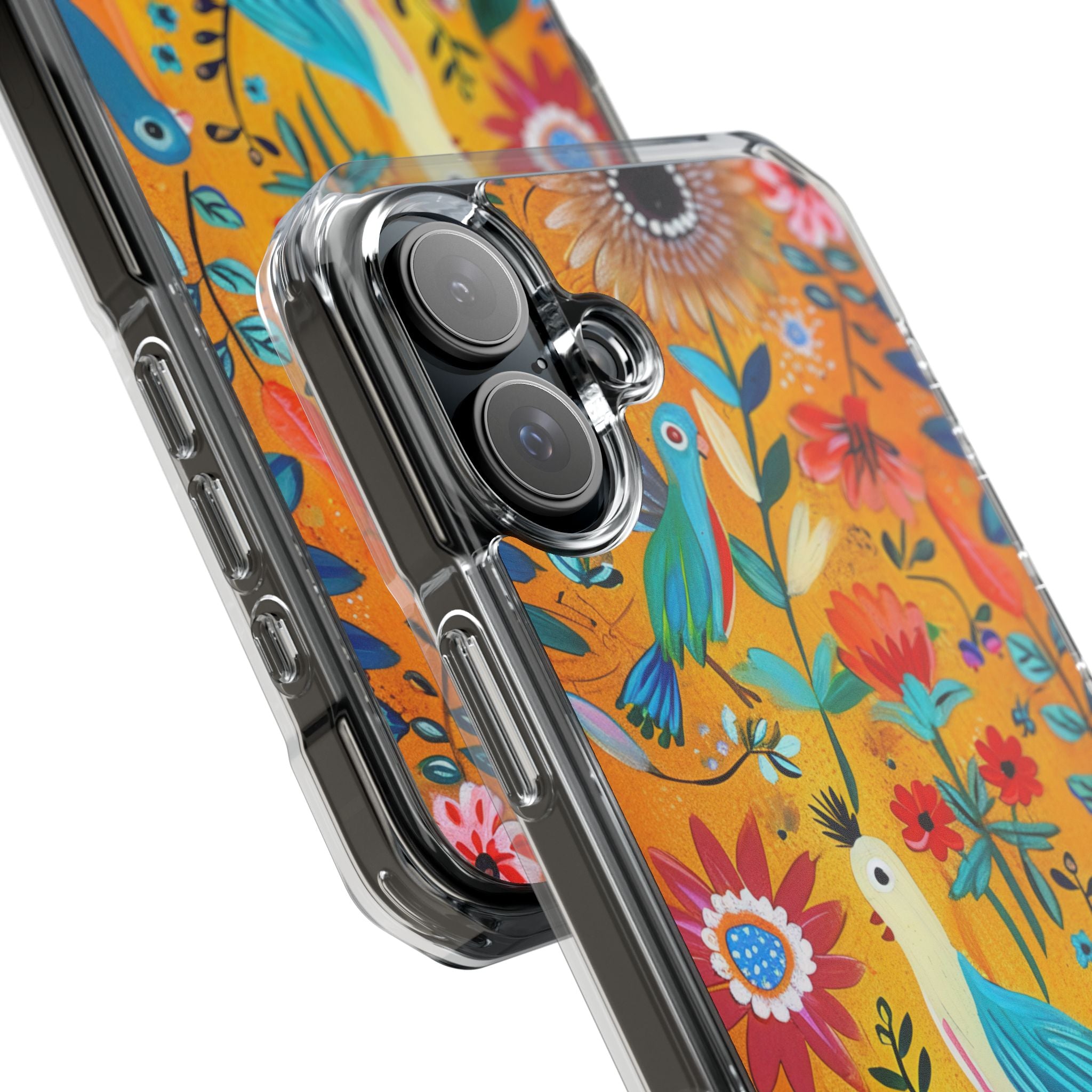 Bunte Vögel Blühen iPhone 16 Plus Case - Impact