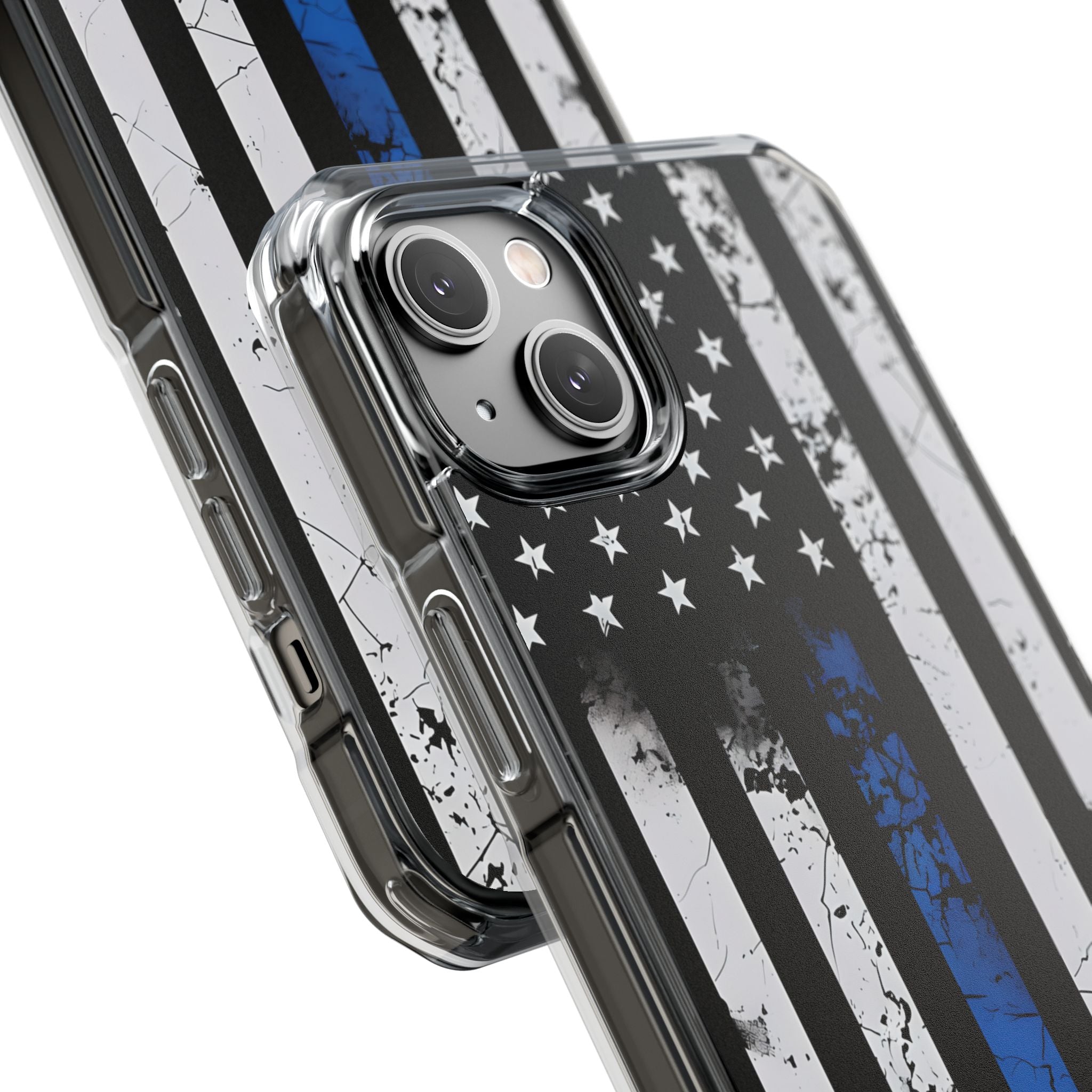 Blau gestreifte Flagge iPhone 14 Plus Case - Impact