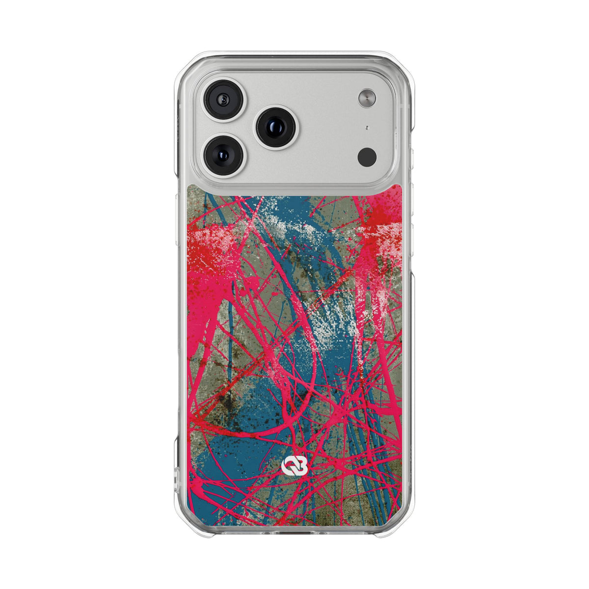 Neon Static Drip · Clear Impact Magnetic Phone Case for iPhone · Pink