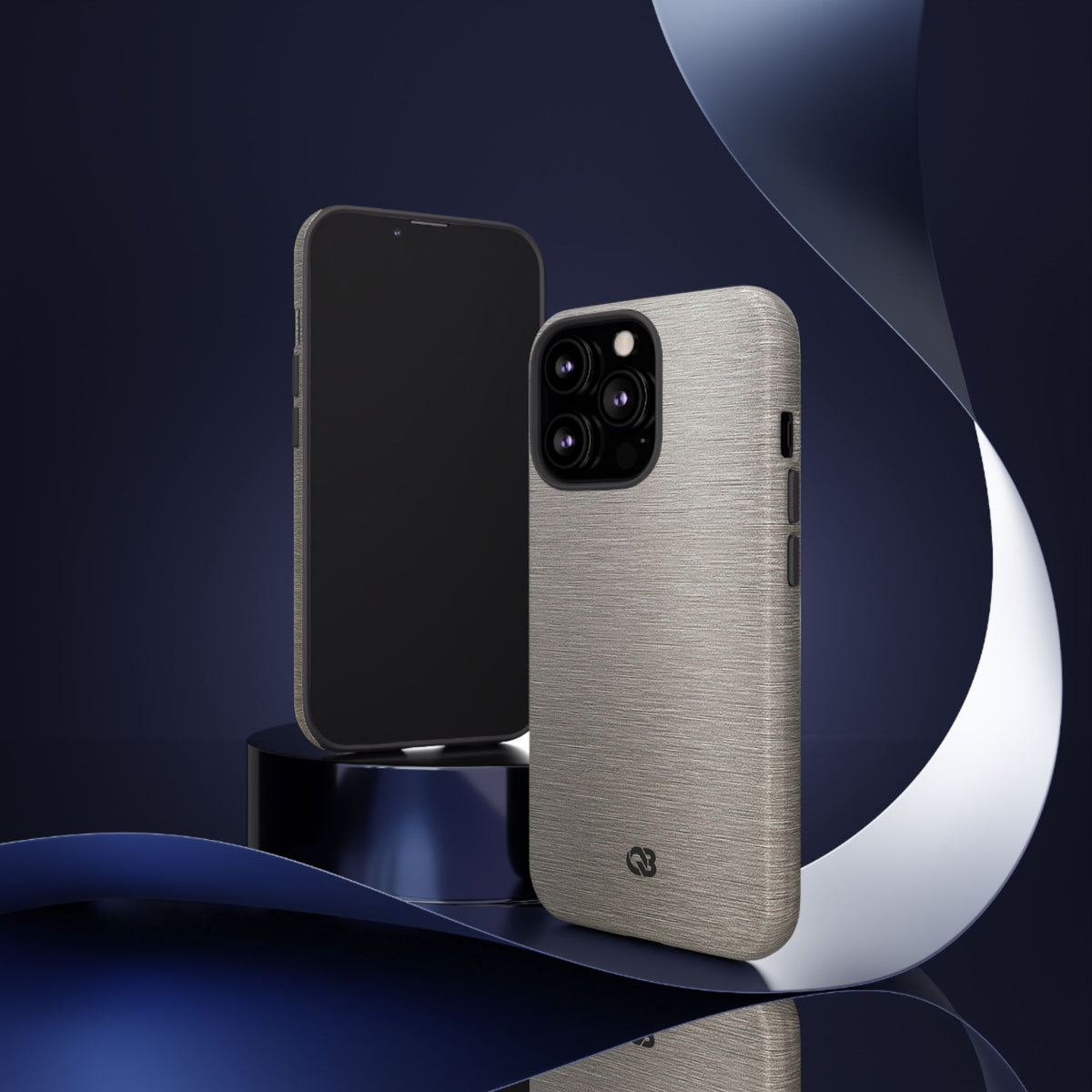 Brushed Silver Alloy · Tough Phone Case for iPhone · Silver