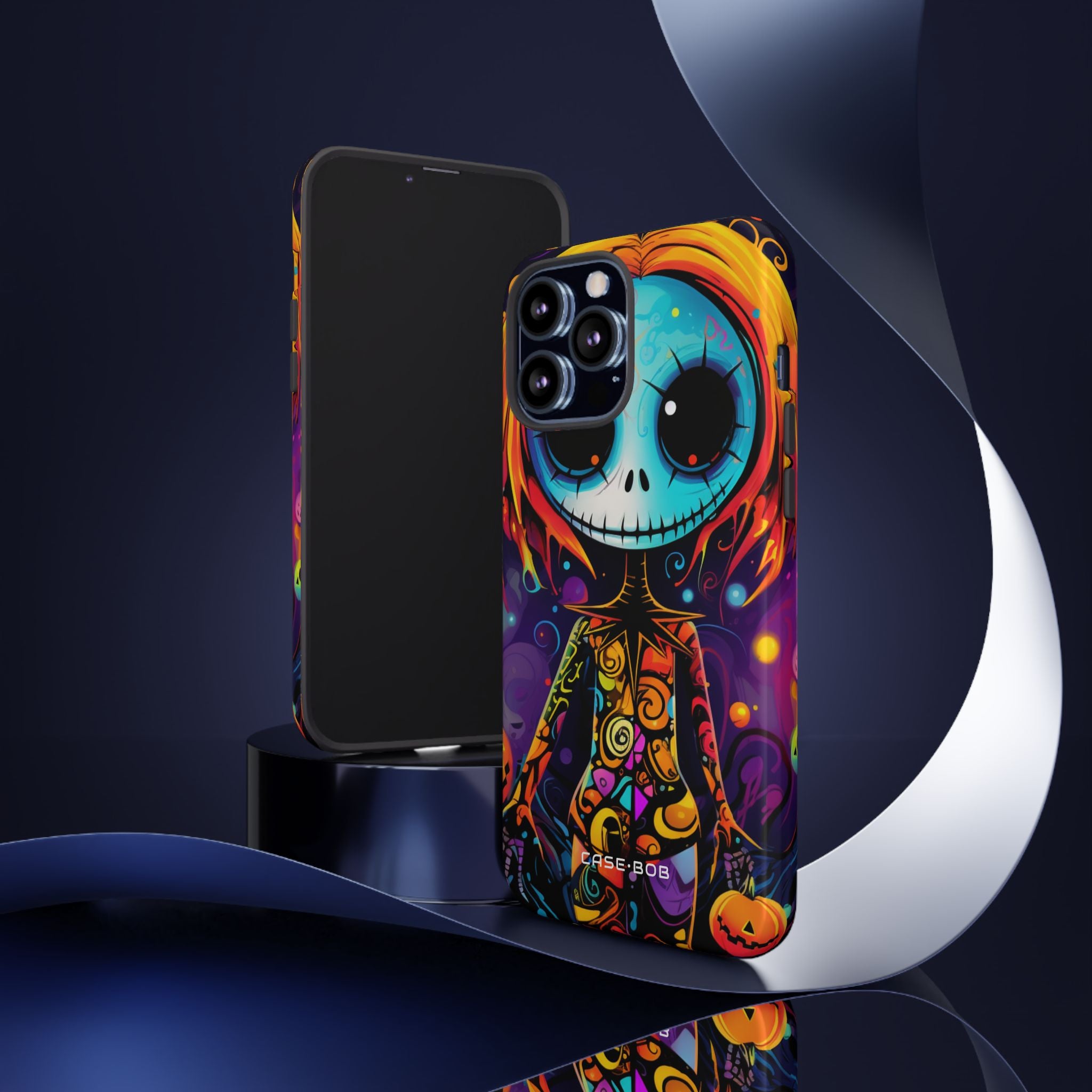 Blue Skull Swirl iPhone 13 Pro Case - Tough - CASE•BOB