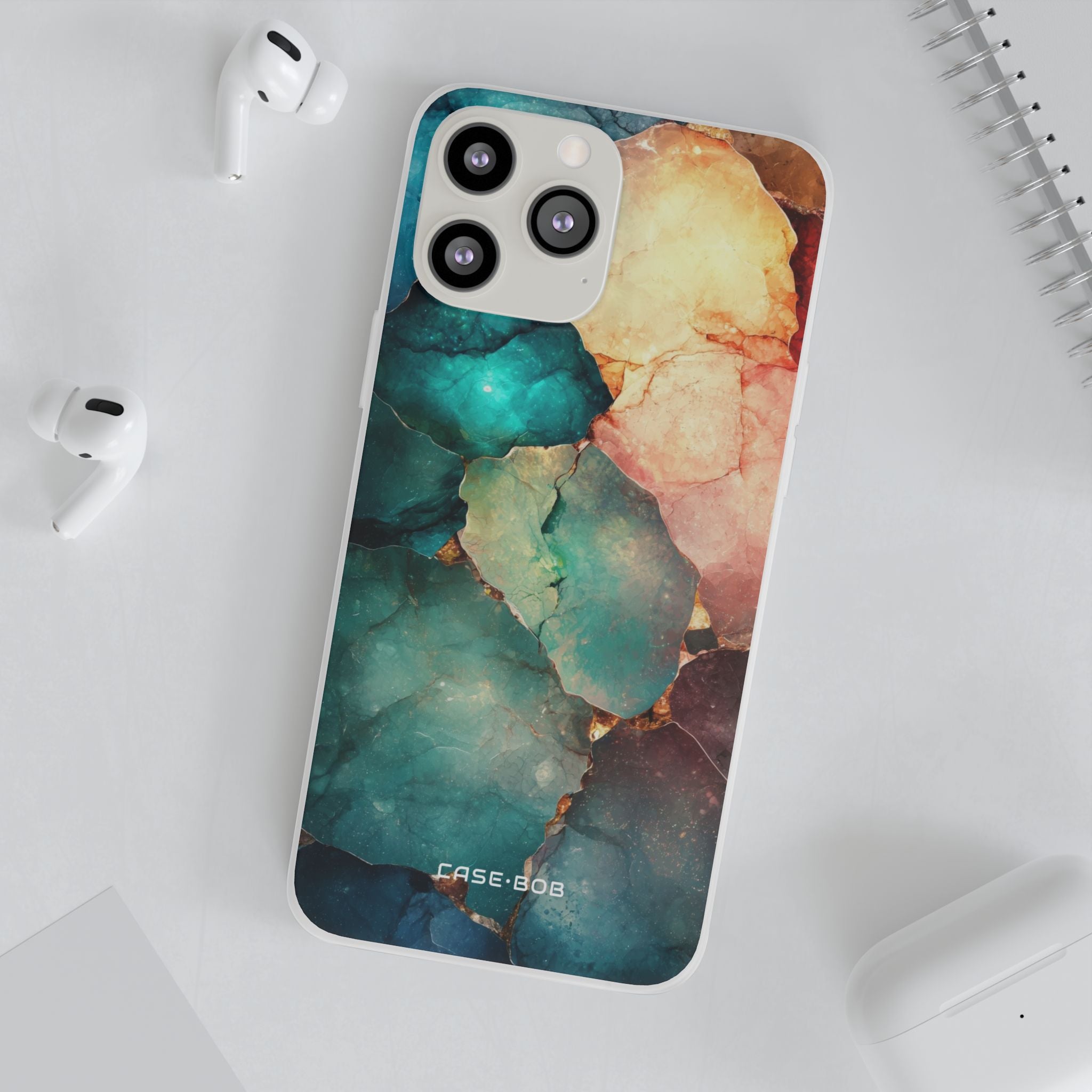 Teal Mosaic Veins iPhone 13 Pro Max - Soft