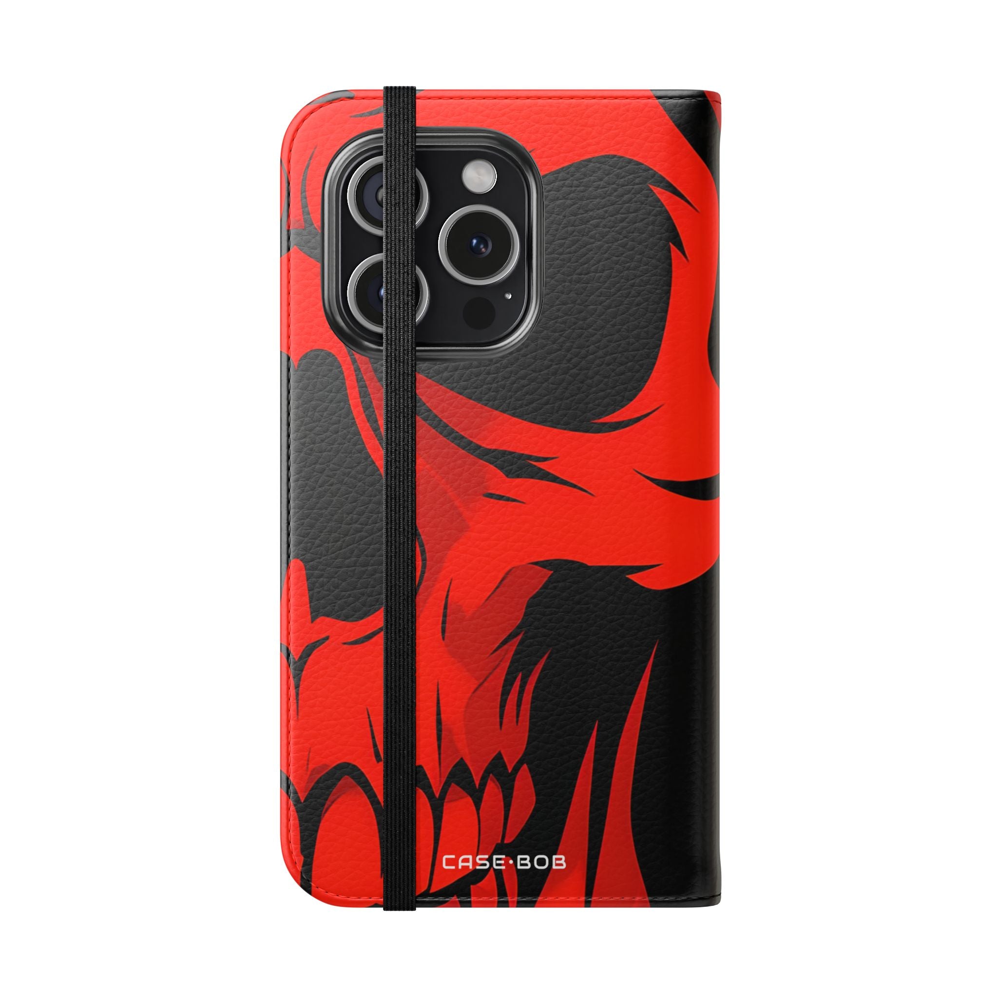 Dual Skulls RedBlue - iPhone 15 Pro Case - Wallet