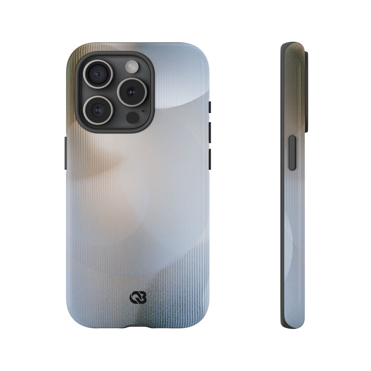 White Tough Phone Case for iPhone - Frosted Ribbed Sphere