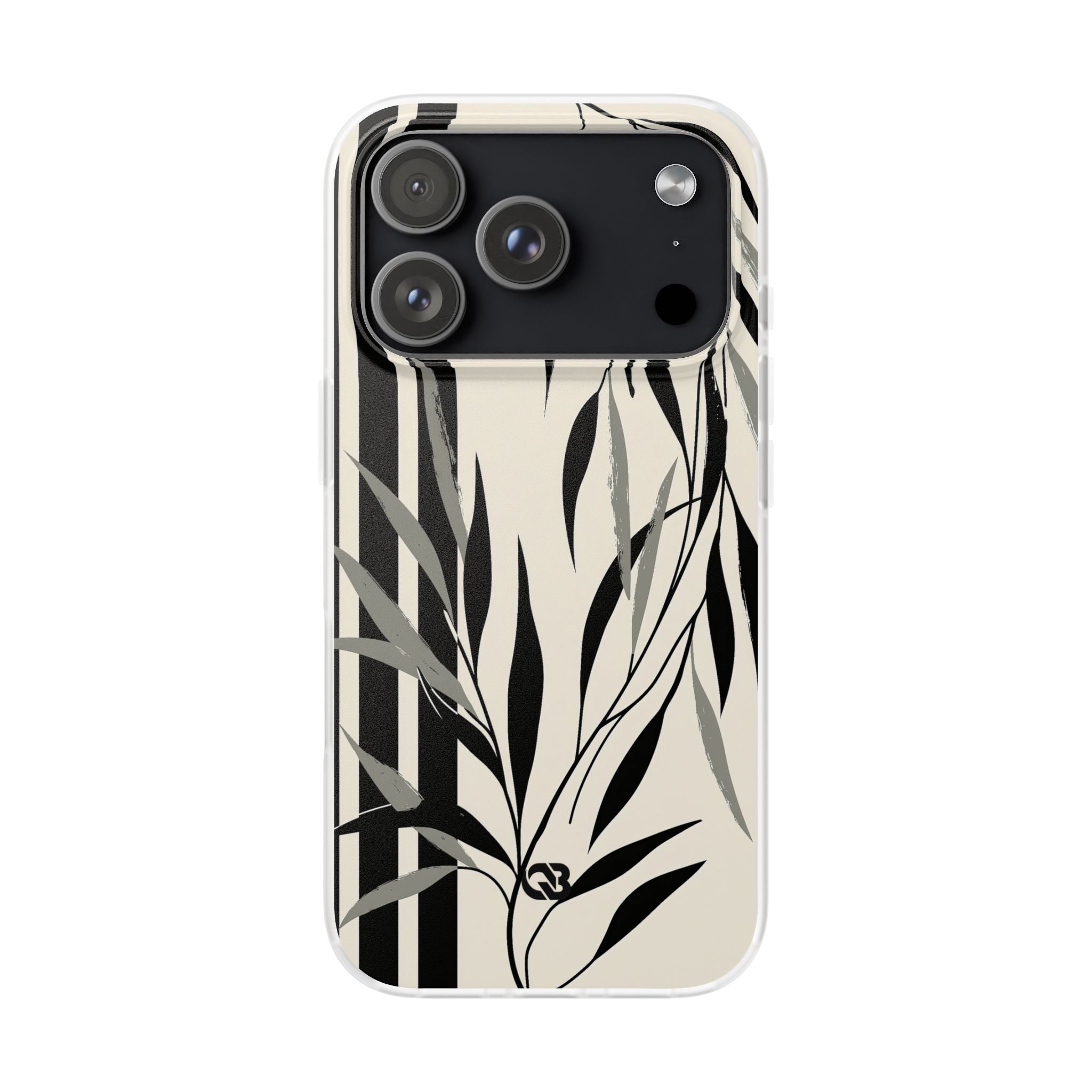 Beige Lite Phone Case for iPhone - Soot Leaf Sketch