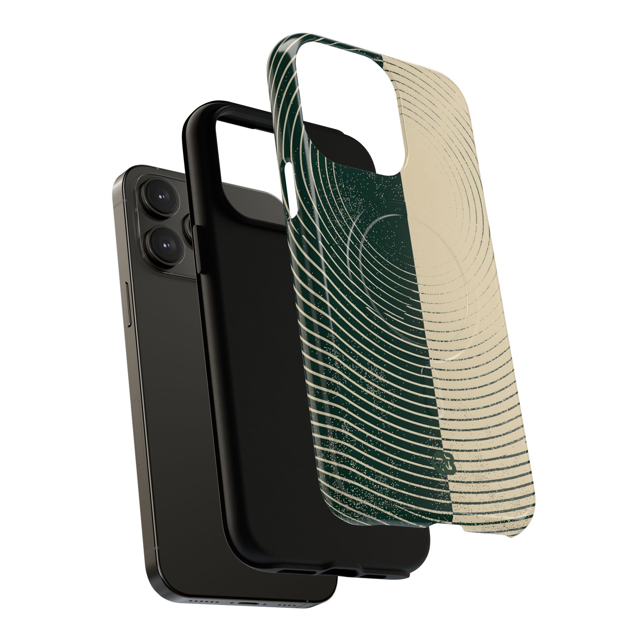 Green Tough 2.0 Magsafe Phone Case for iPhone - Evergreen Split Grain