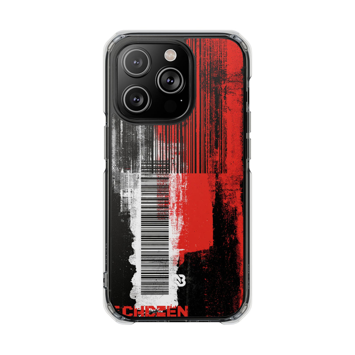 Distorted Barcode · Clear Impact Magnetic Phone Case for iPhone · Black