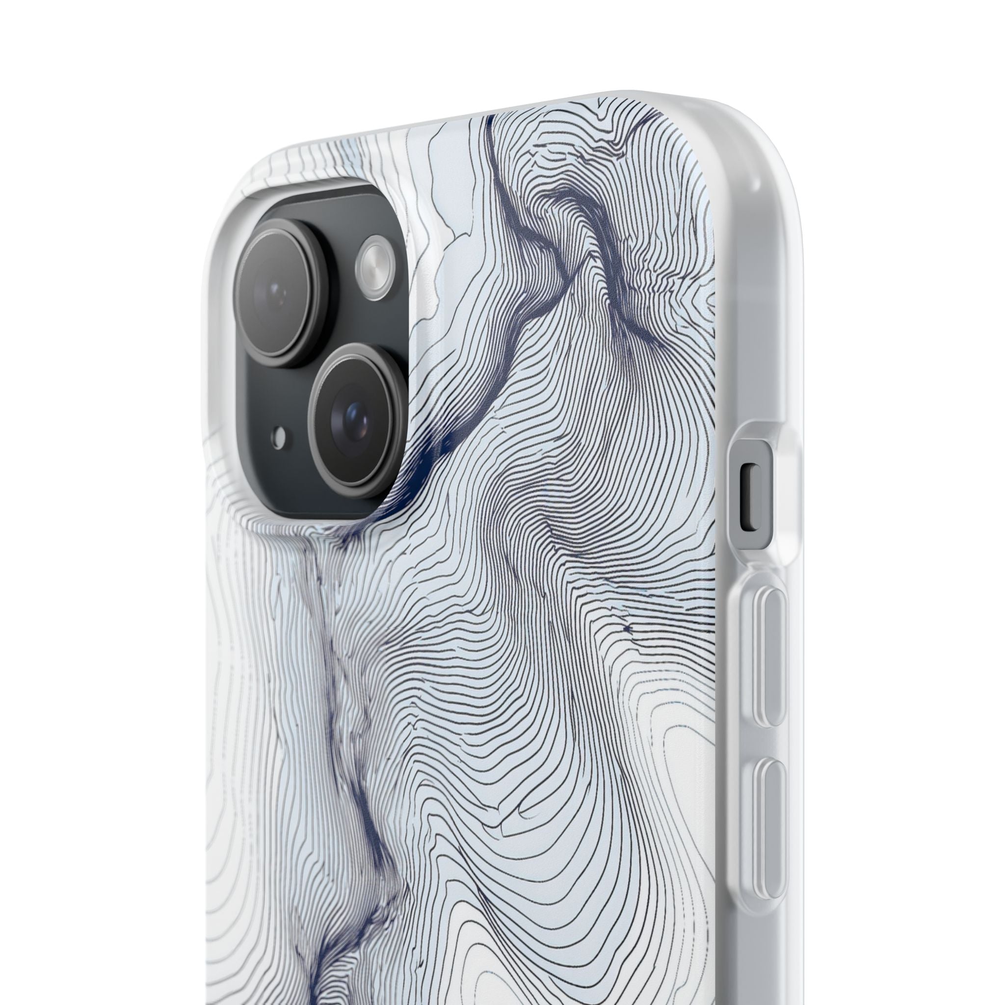 White Lite Phone Case for iPhone - Nordic Ridge Topo