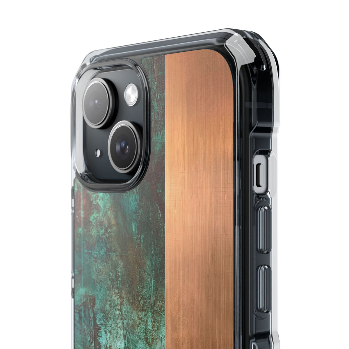 Teal Impact MagSafe Phone Case for iPhone - Verdigris Copper Slab