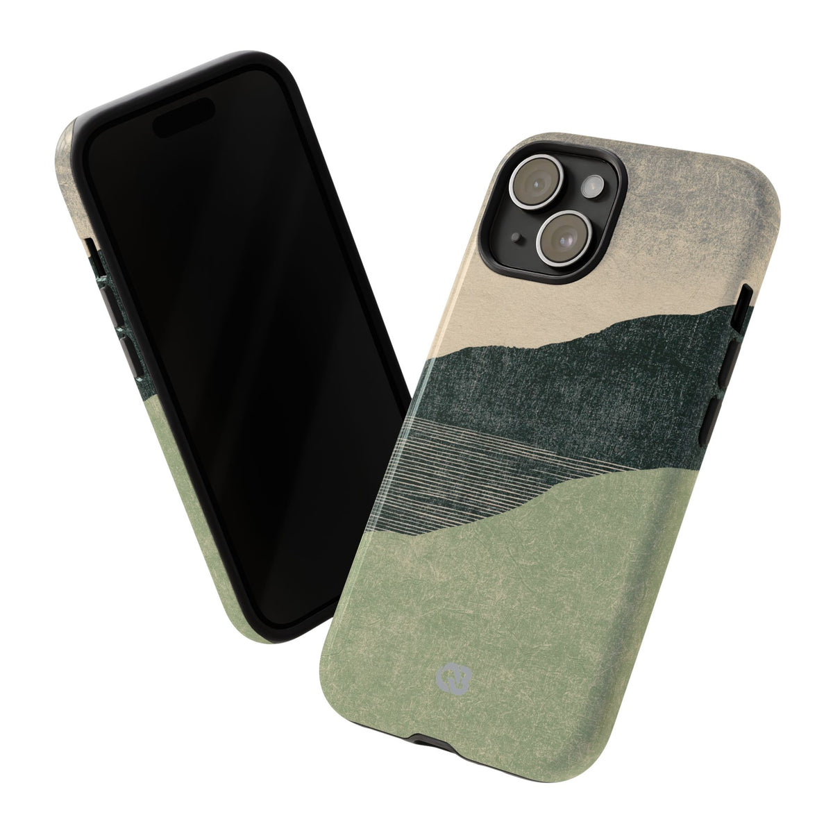 Green Tough Phone Case for iPhone - Moss Ridge Grain