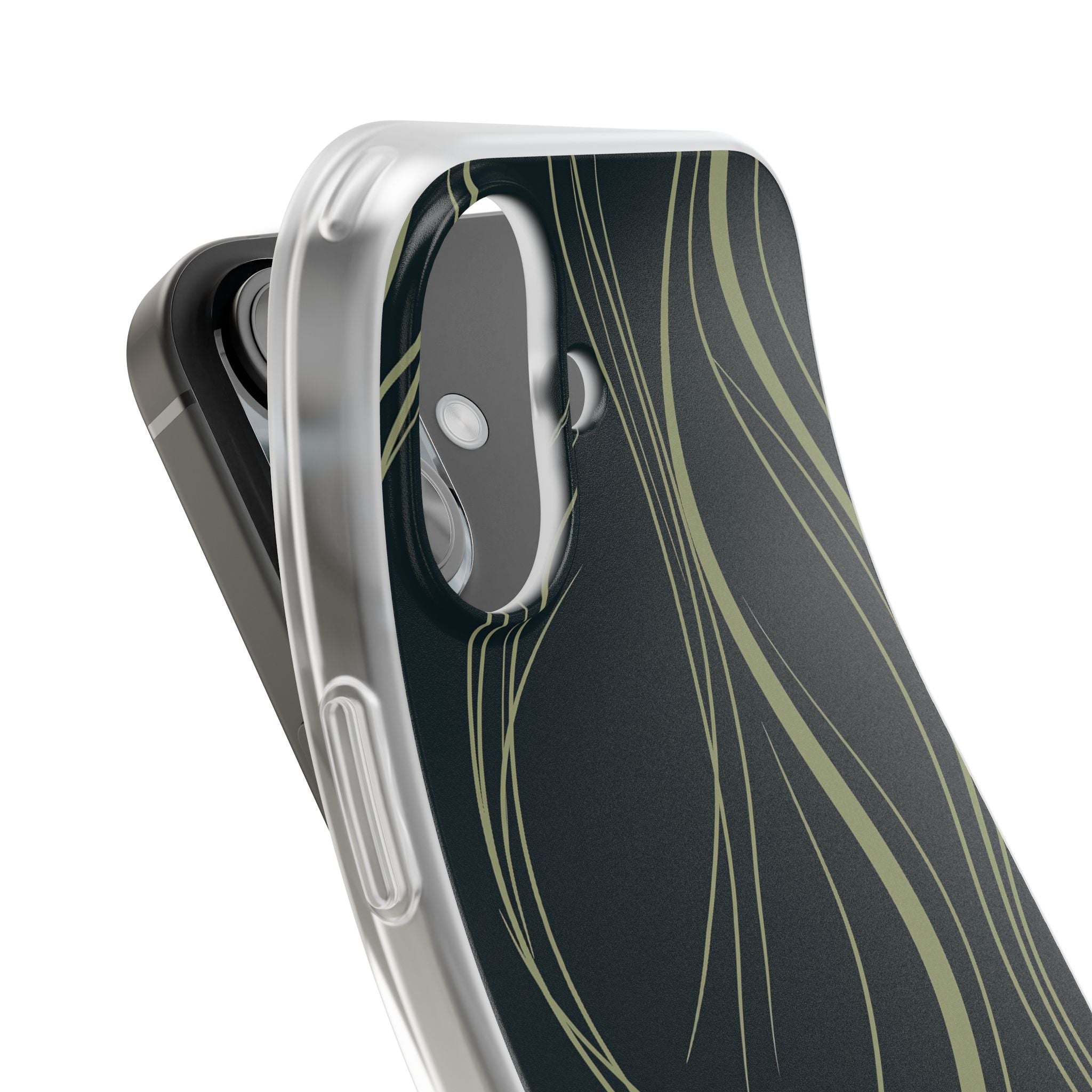 Green Lite Phone Case for iPhone - Obsidian Sage Flow