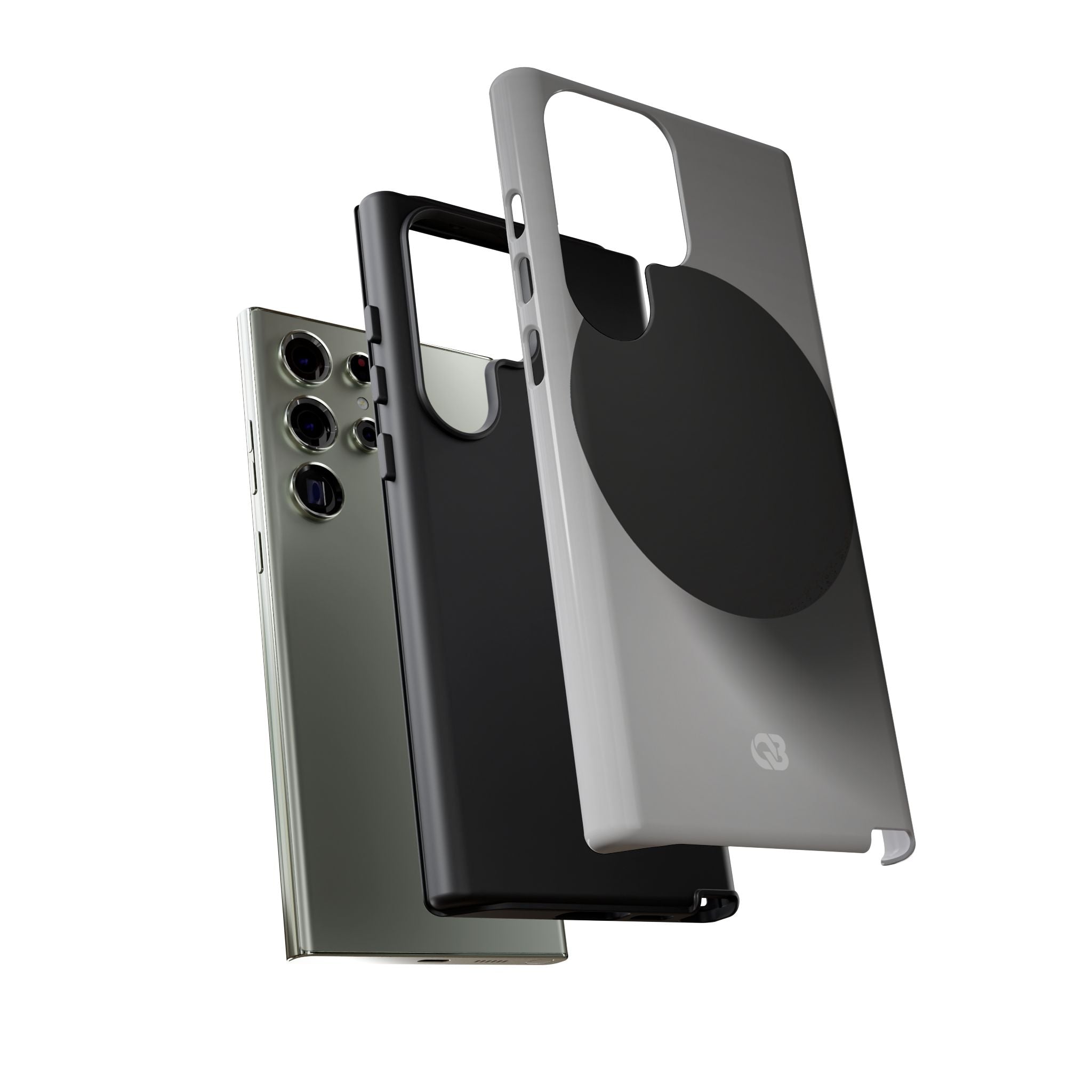 Grey Tough Phone Case for Samsung - Matte Onyx Sphere