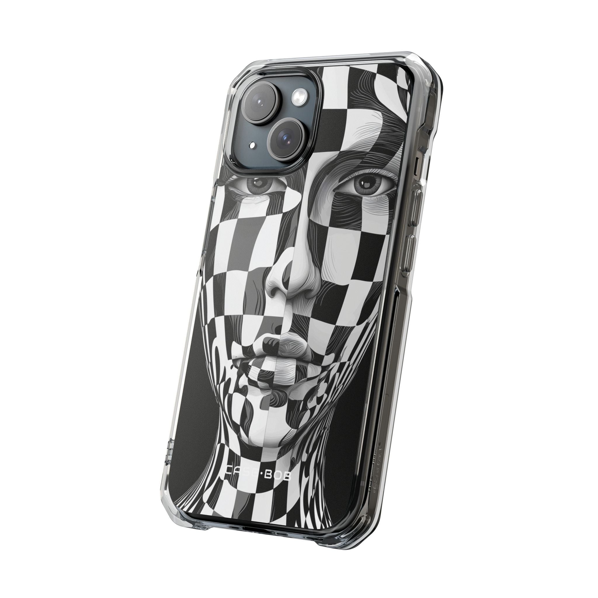 Checkerboard Face iPhone 15 Case - Impact