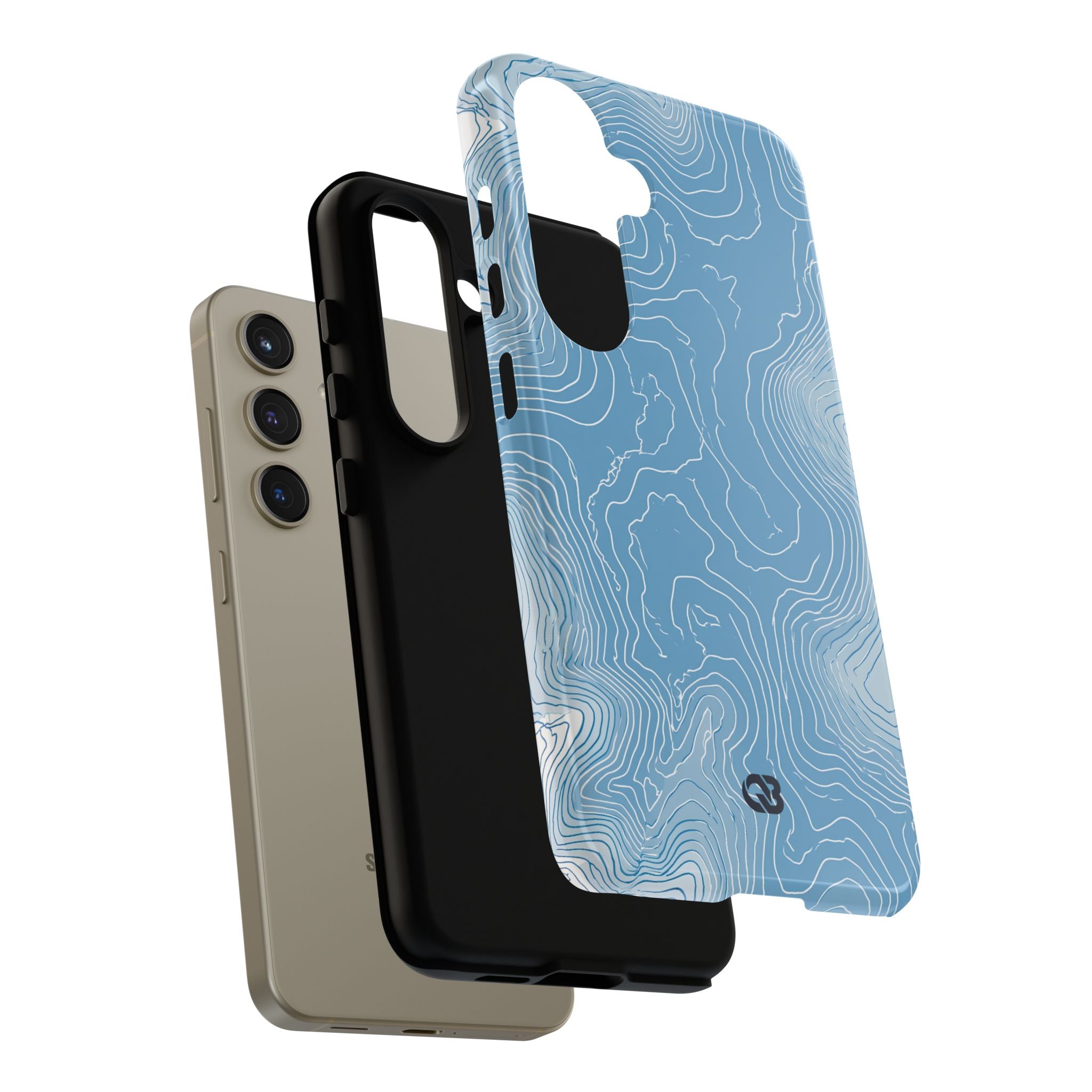 Blue Tough Phone Case for Samsung - Glacial Ridge Topo