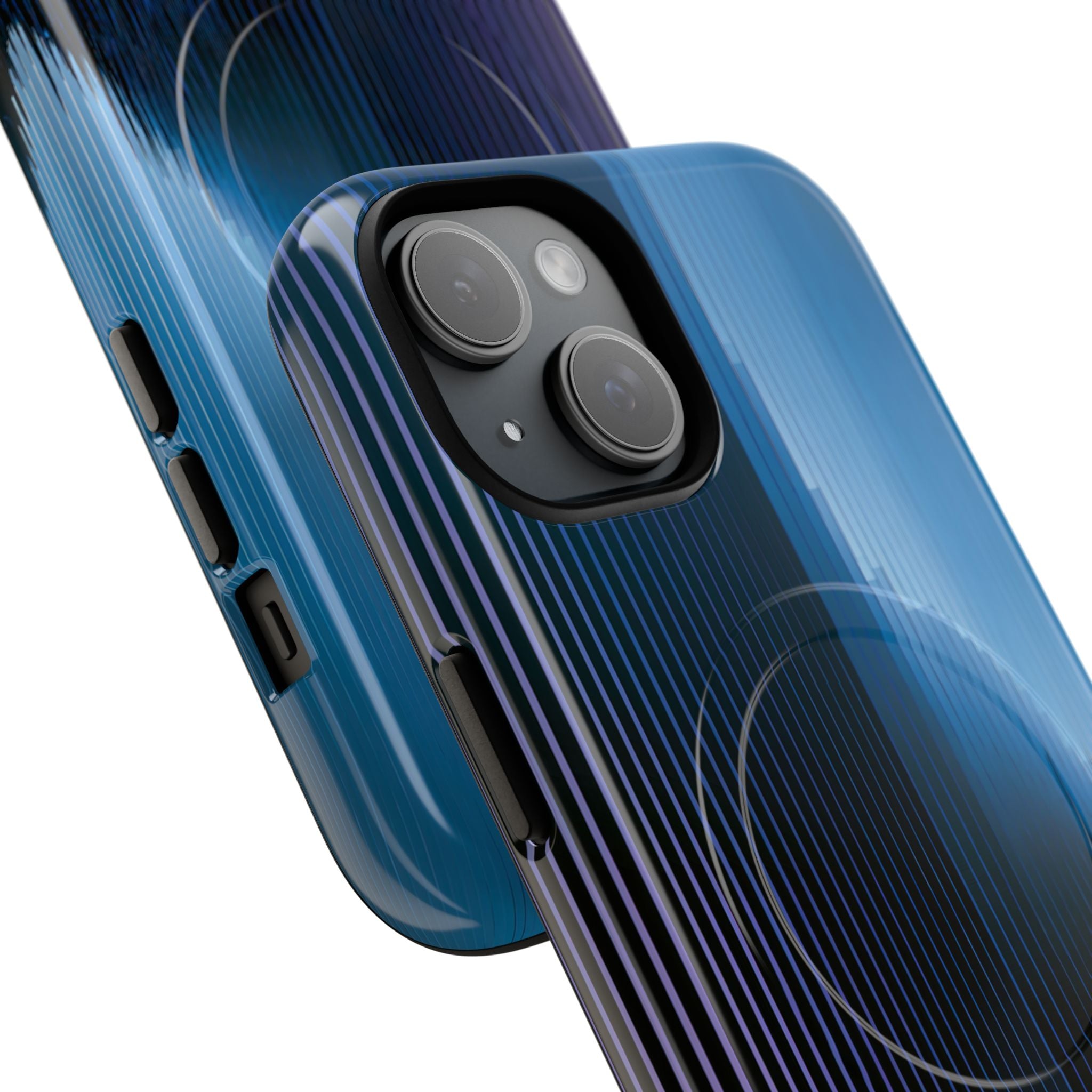 Blue Tough 2.0 Magsafe Phone Case for iPhone - Indigo Distortion Wave