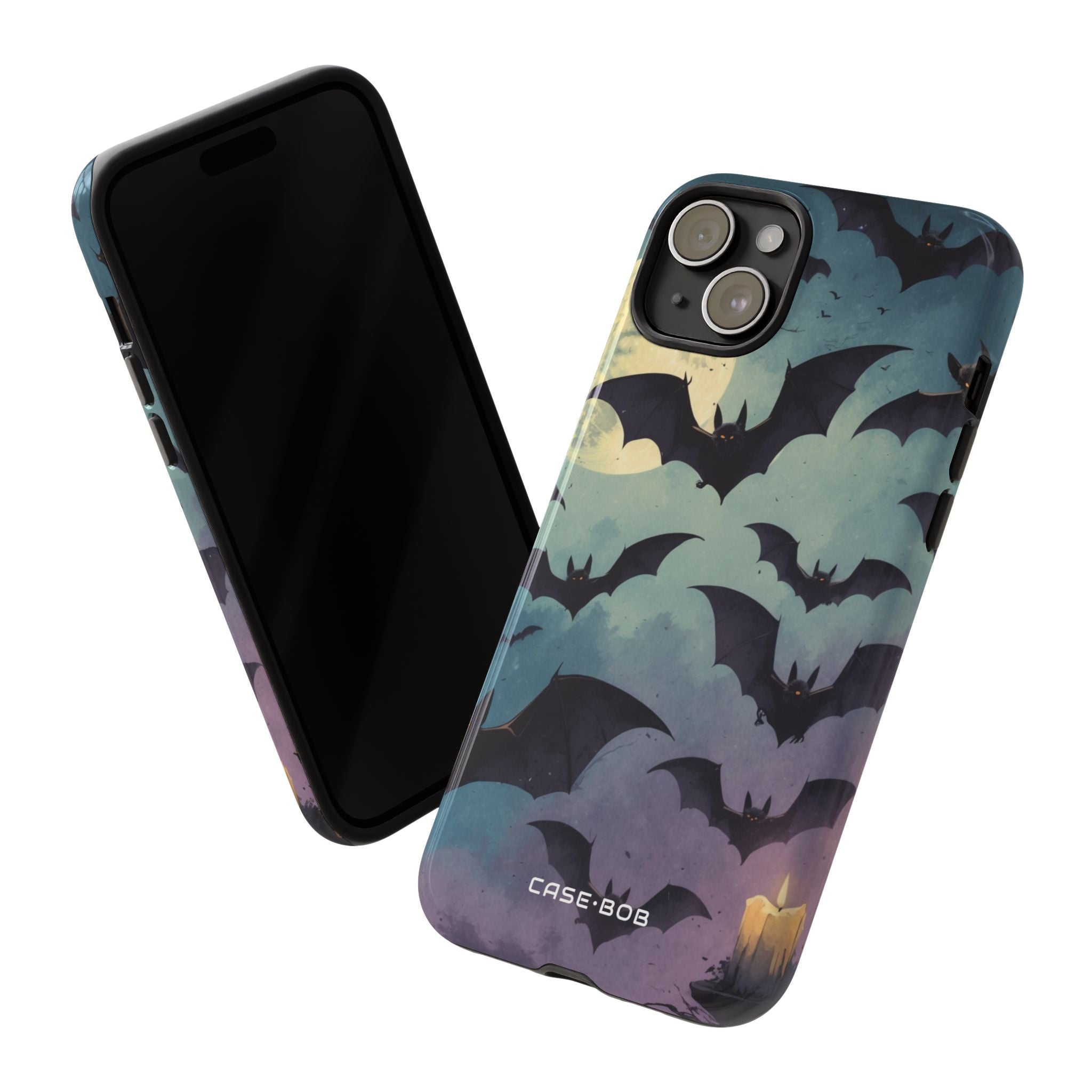 Glowing Bat Swarm iPhone 15 Plus Case - Tough