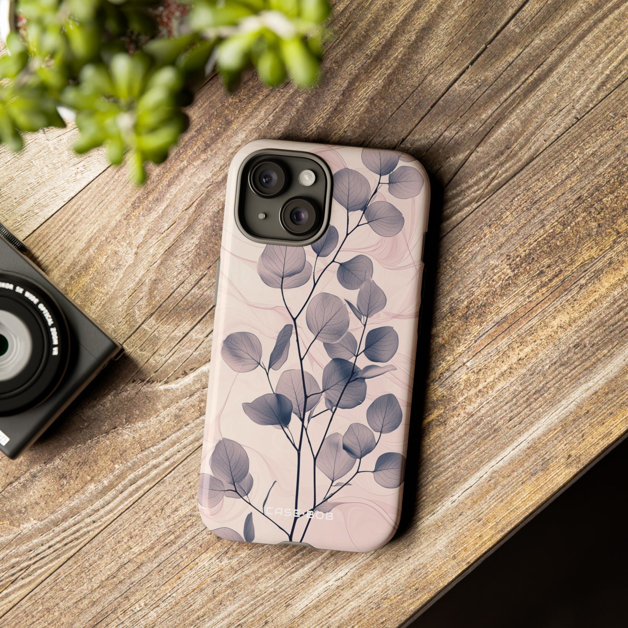 Veined Leaf Whisper iPhone 15 Case - Tough