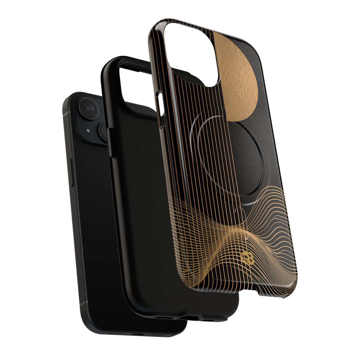 Gold Tough 2.0 Magsafe Phone Case for iPhone - Gilded Obsidian Dunes