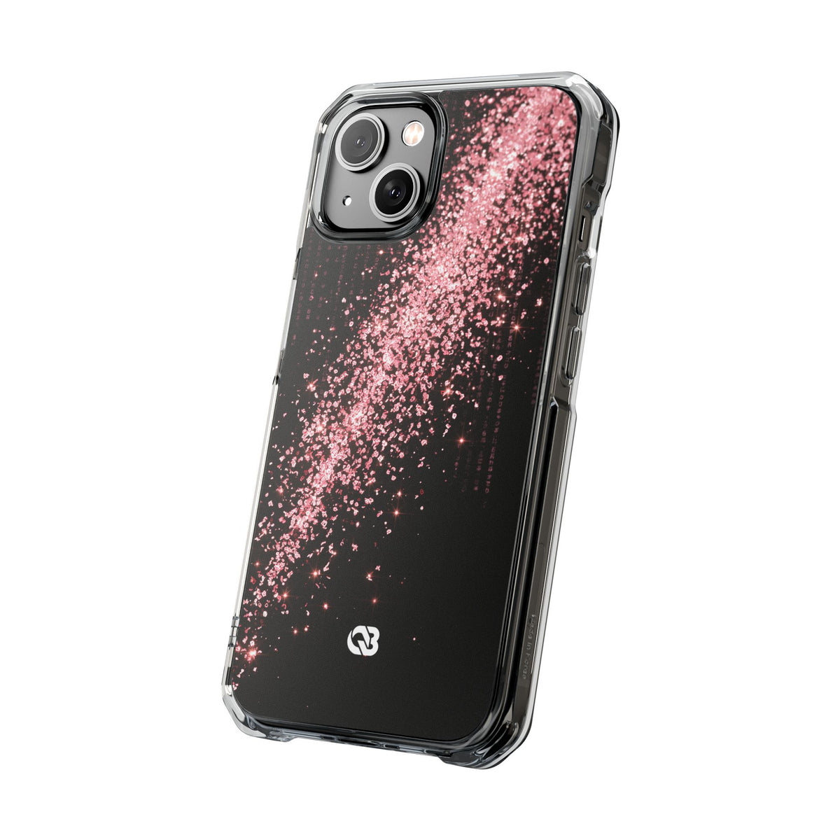Rose Digital Cascade · Clear Impact Magnetic Phone Case for iPhone · Pink