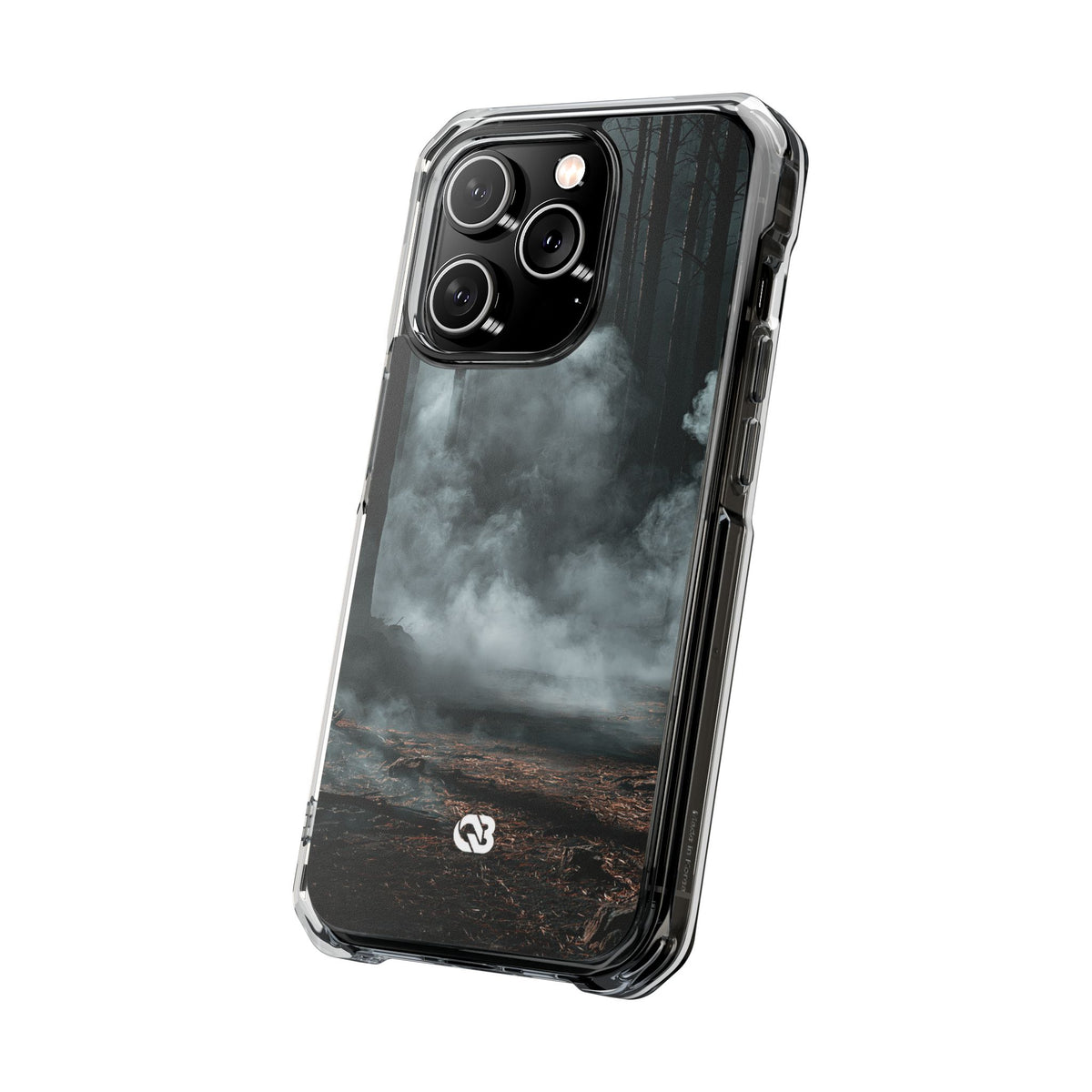 Shadowed Pine Mist · Clear Impact Magnetic Phone Case for iPhone · Black