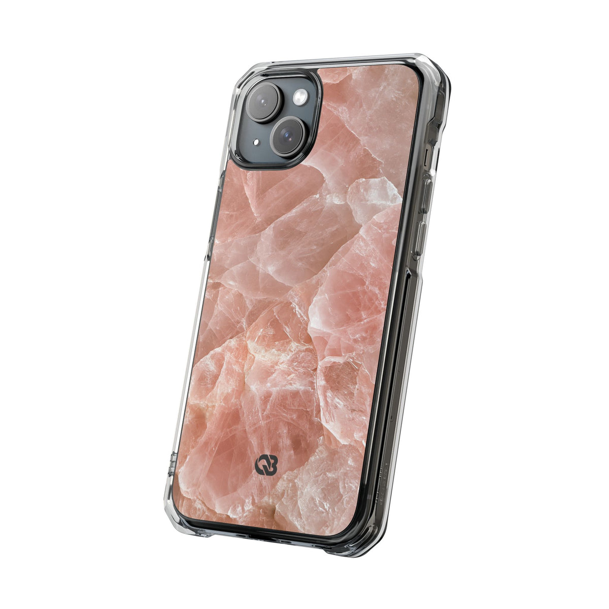 Rose Quartz Facet · Clear Impact Magnetic Phone Case for iPhone · Pink