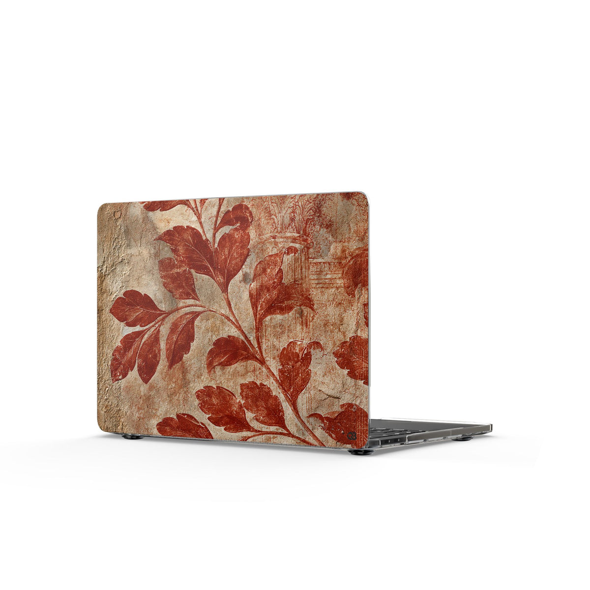 Terracotta Botanical Fresco · Clear Hard Case for MacBook · Red