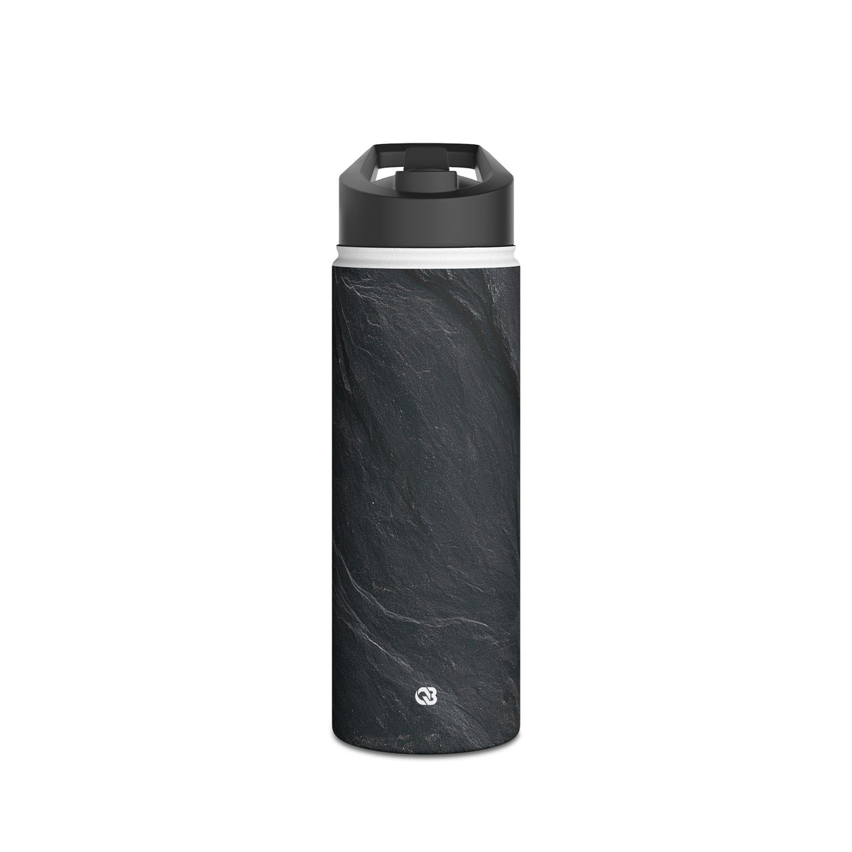 Dark Slate Strata · Insulated Water Bottle · Black