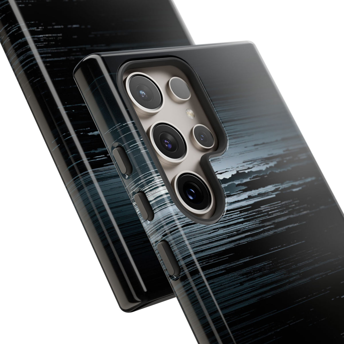 Black Tough Phone Case for Samsung - Frozen Signal Glitch