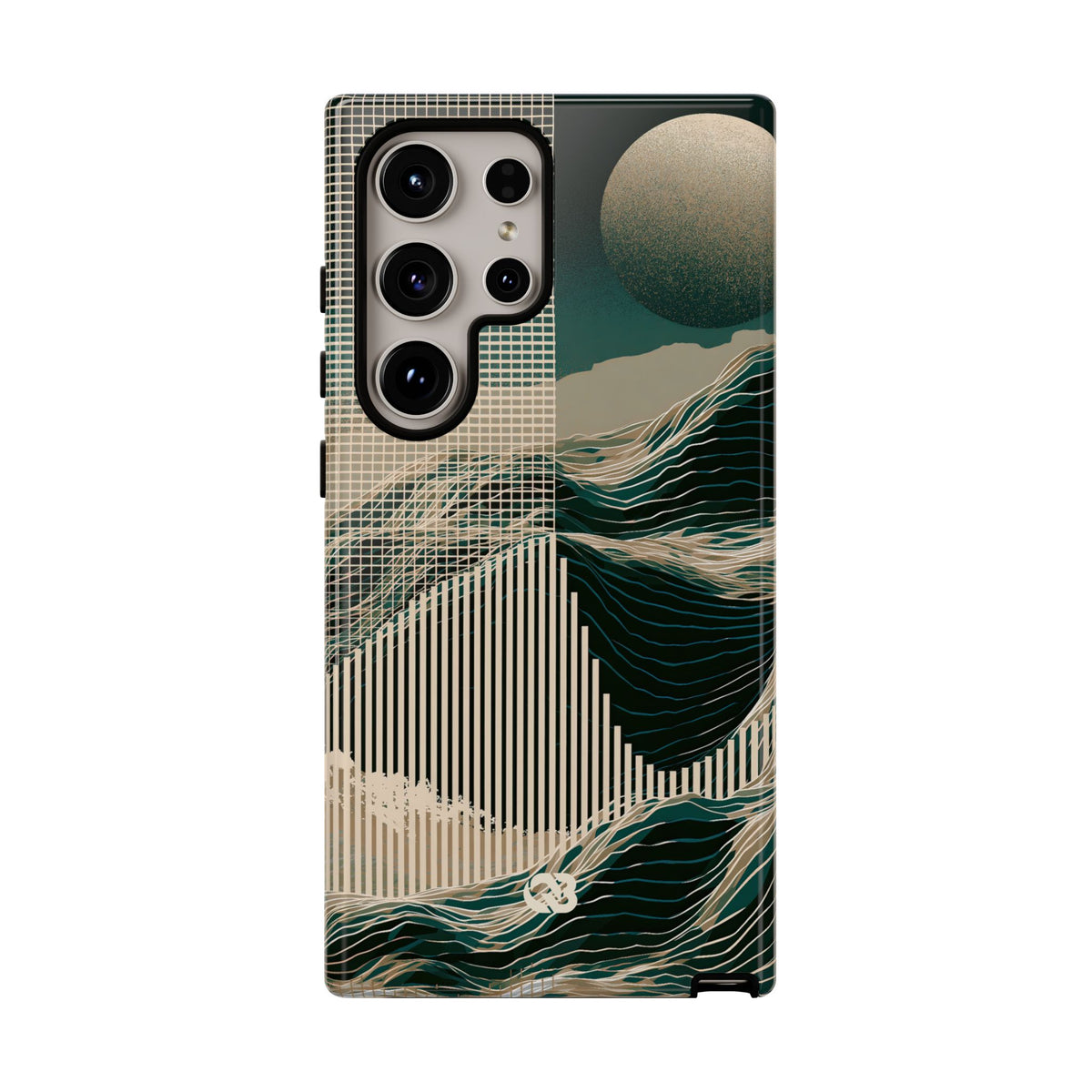 Green Tough Phone Case for Samsung - Lunar Moss Topography