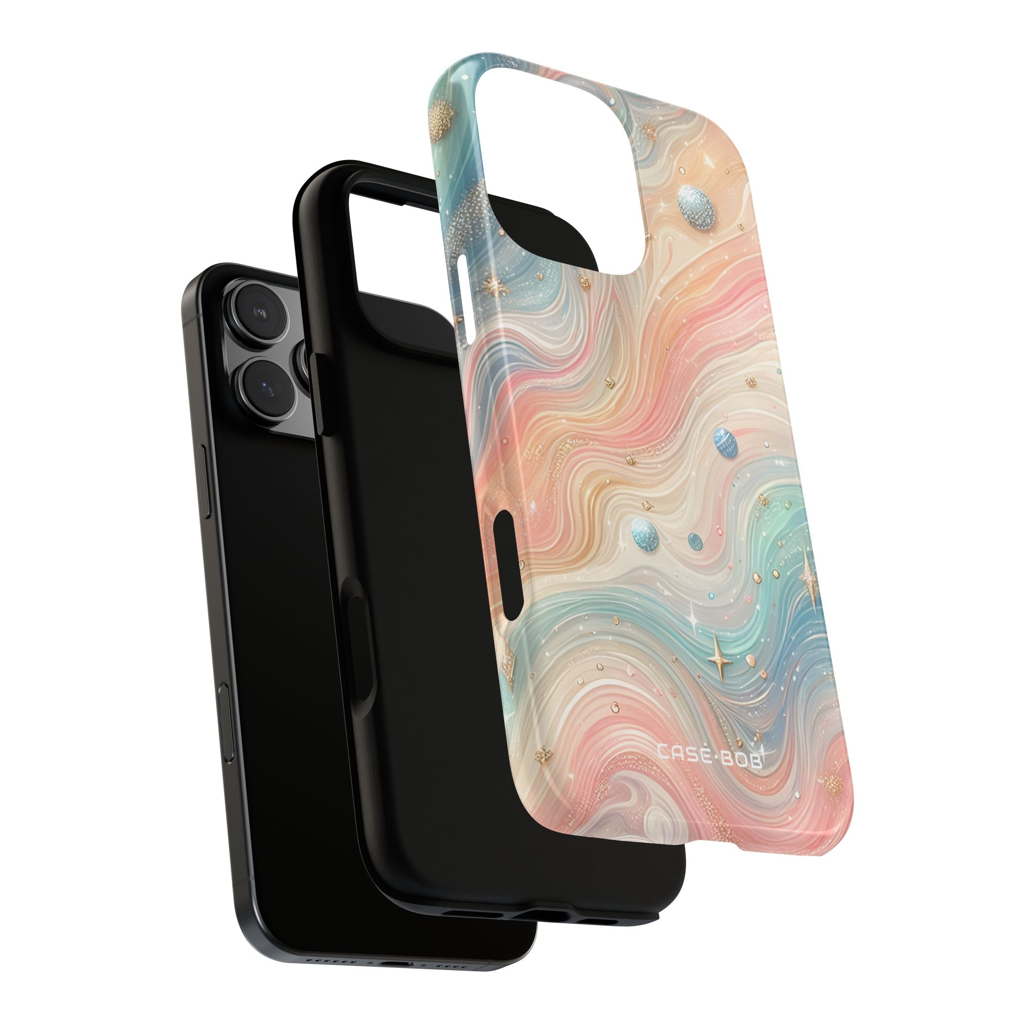 Iridescent Swirls iPhone 16 Pro Max Cover - Tough