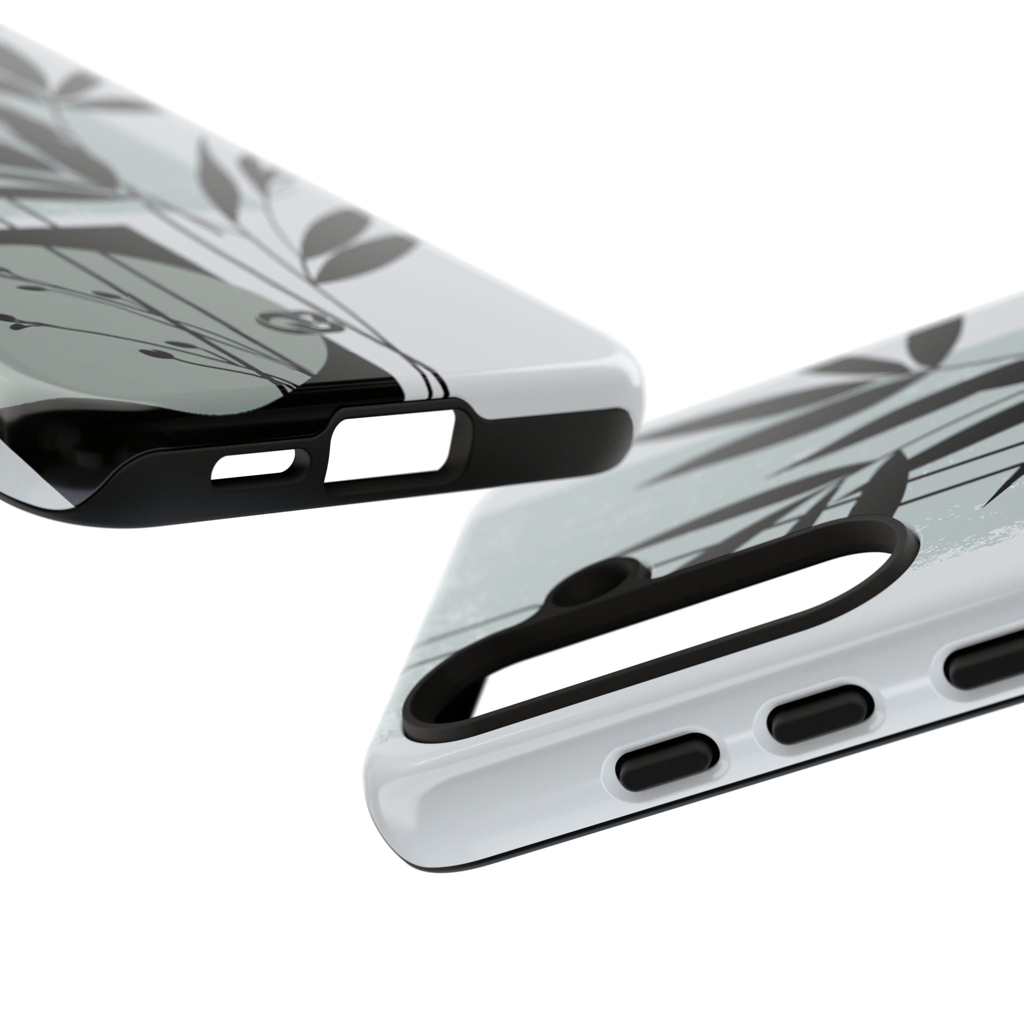 Grey Tough Phone Case for Samsung - Sage Bamboo Noir