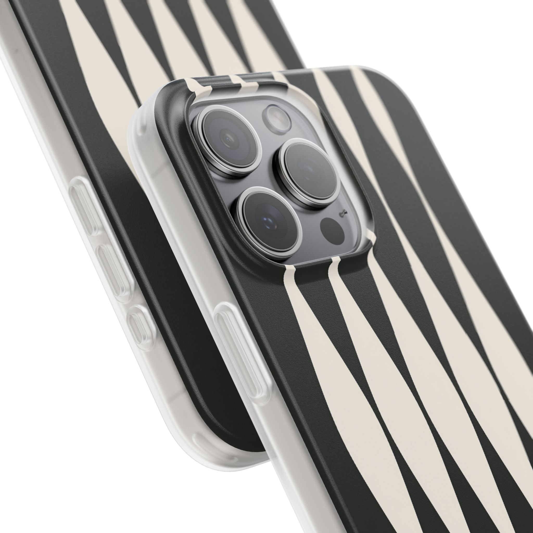 Black Lite Phone Case for iPhone - Ivory Spindle Grid