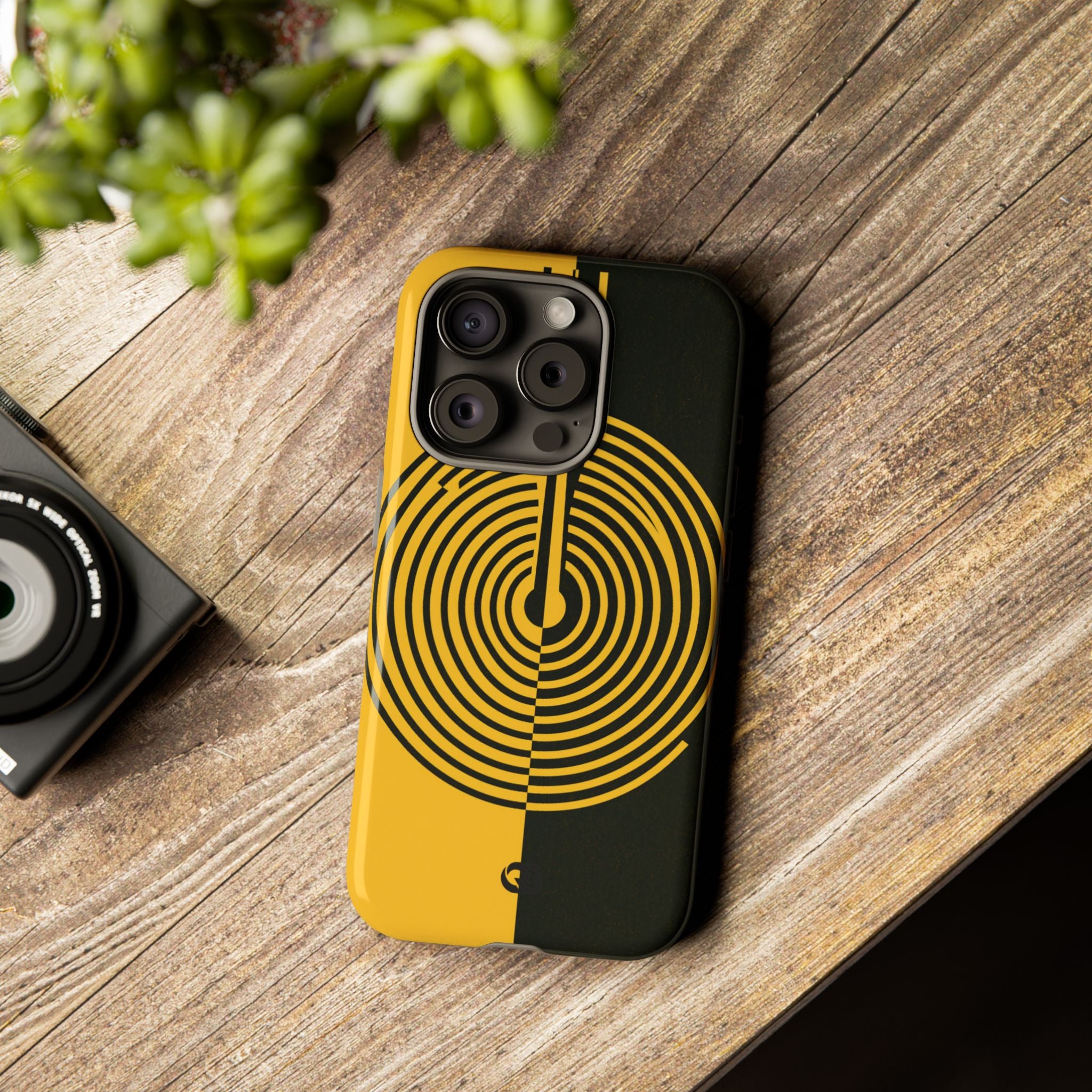 Yellow Tough Phone Case for iPhone - Voltage Sector Pulse